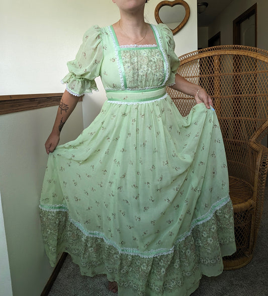 1970s Gunne Sax style maxi dress Dress Rad Bonnie's Vintage