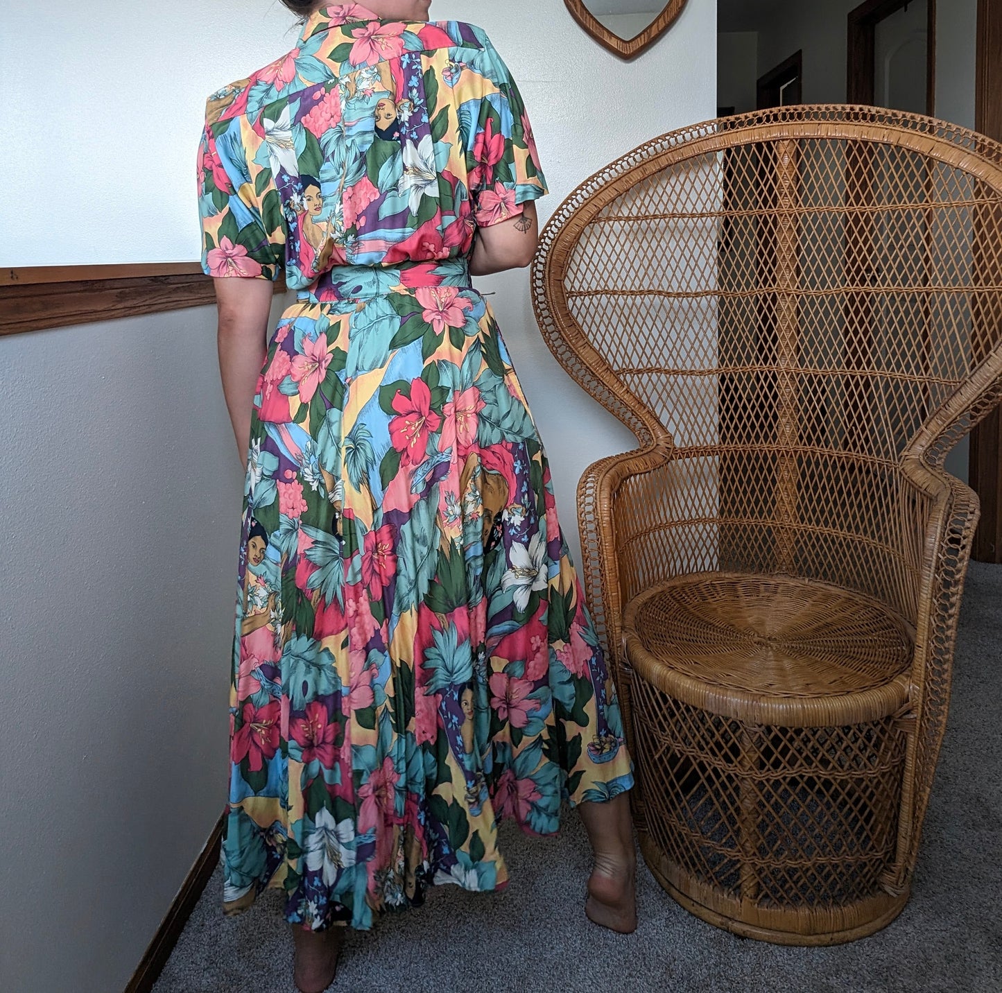 1980s does 40s tropical dress