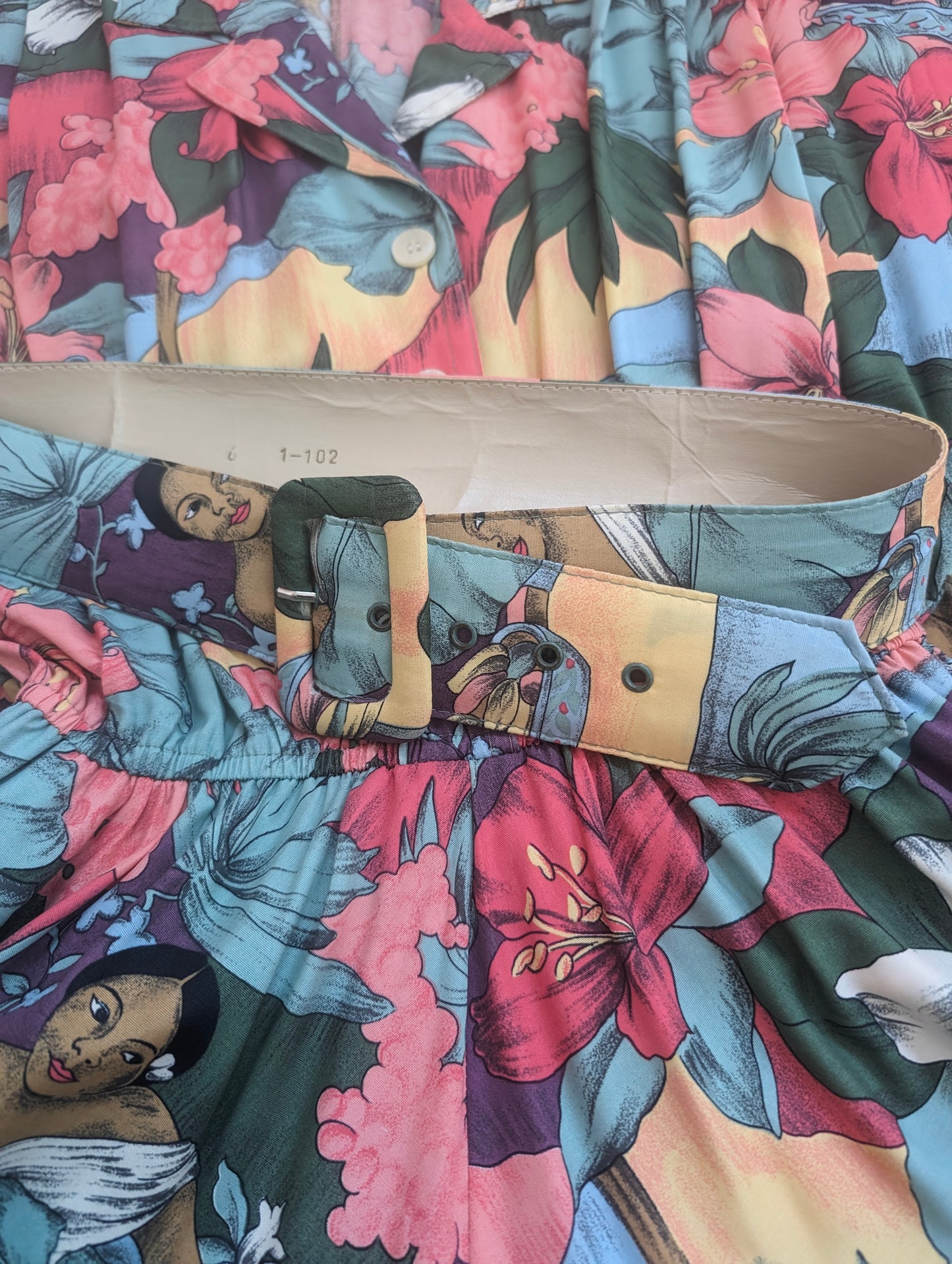 1980s does 40s tropical dress