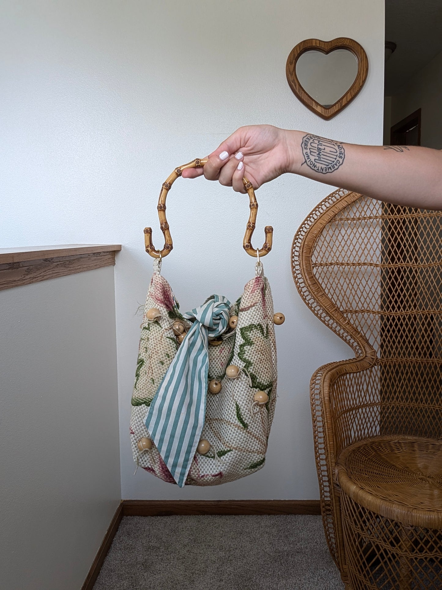 1990s tropical beach handbag