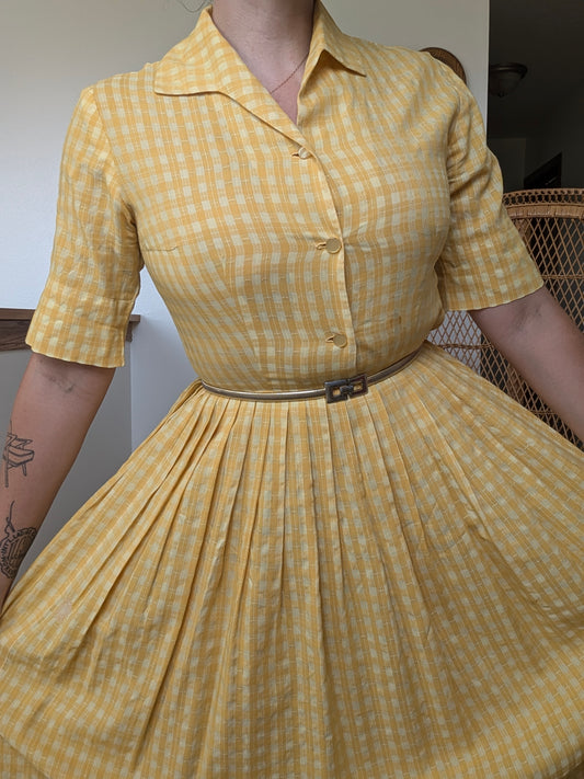 1950s gingham shirt dress Dress Rad Bonnie's Vintage