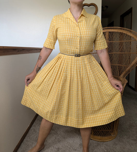 1950s gingham shirt dress Dress Rad Bonnie's Vintage