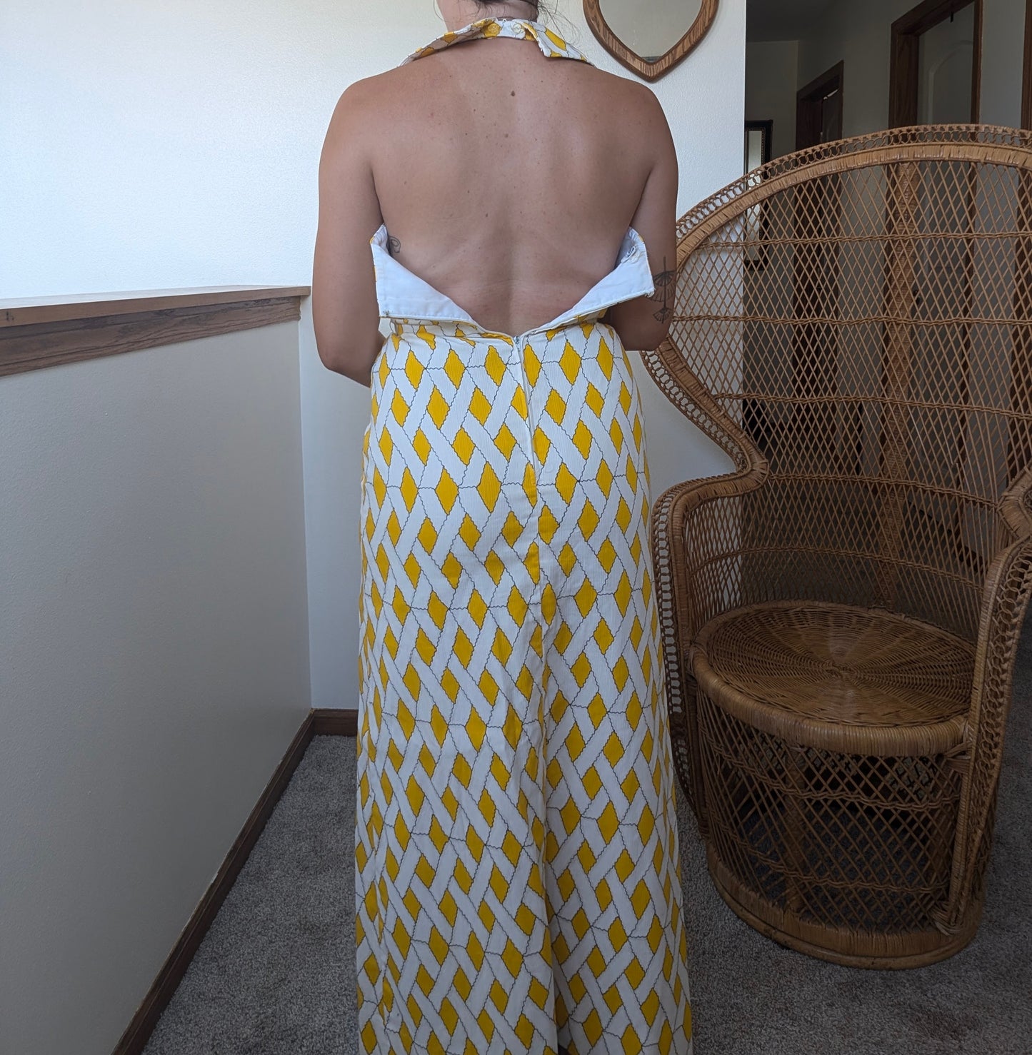 1970s lattice halter dress