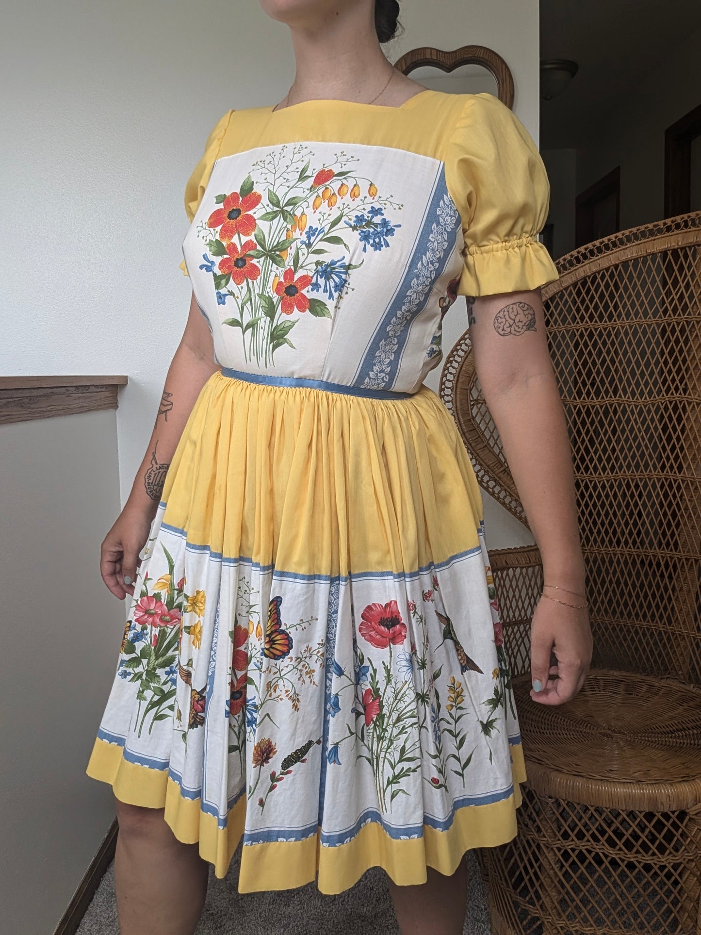 1970s birds & bees dress