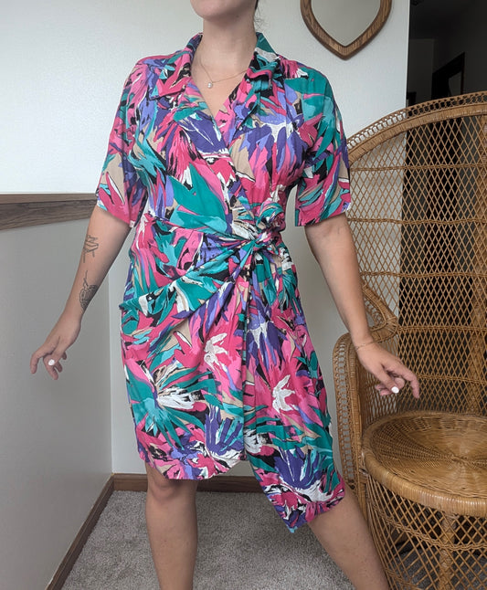 1980s abstract wrap dress Dress Rad Bonnie's Vintage