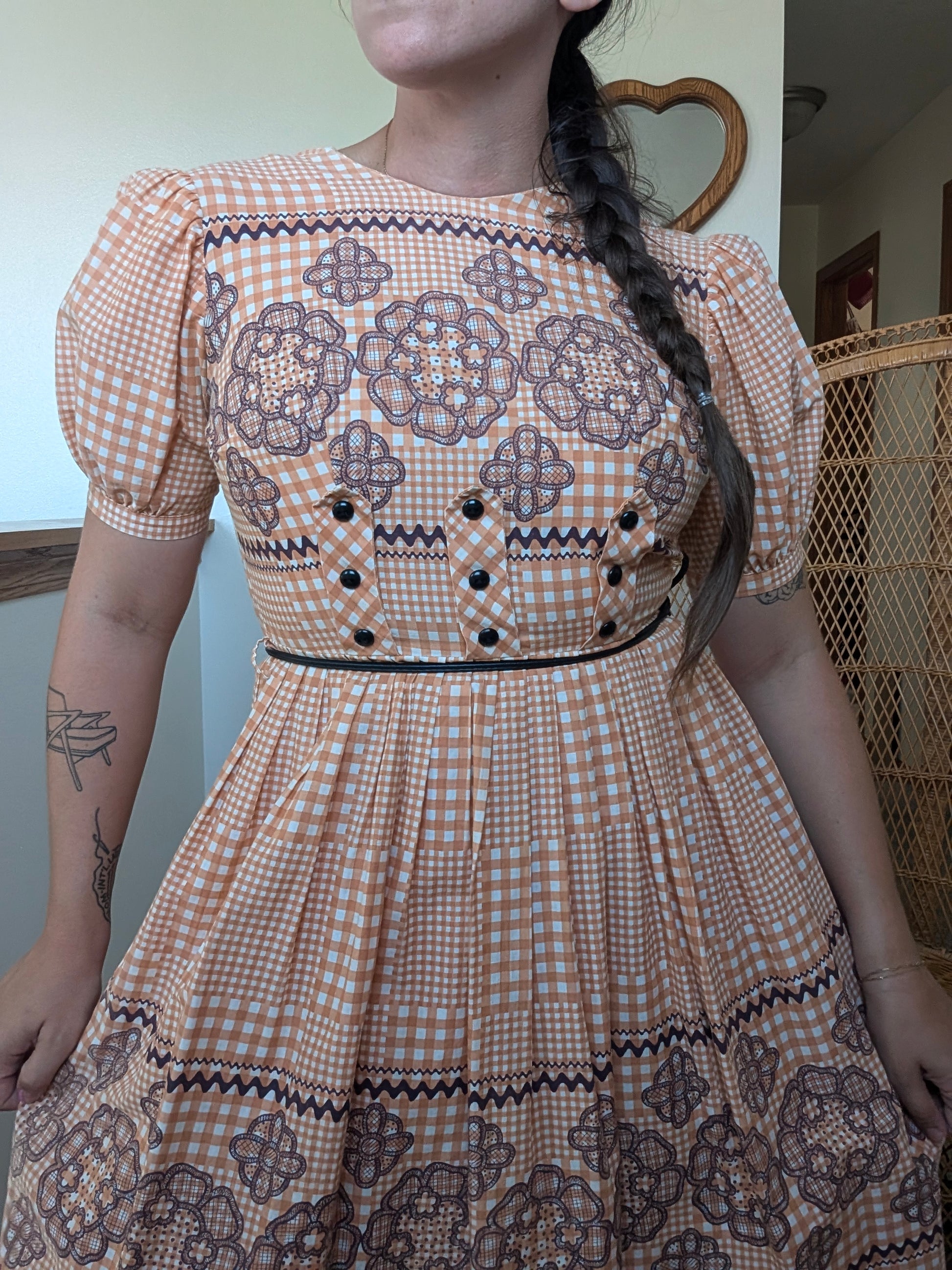 1950s orange gingham dress Dress Rad Bonnie's Vintage
