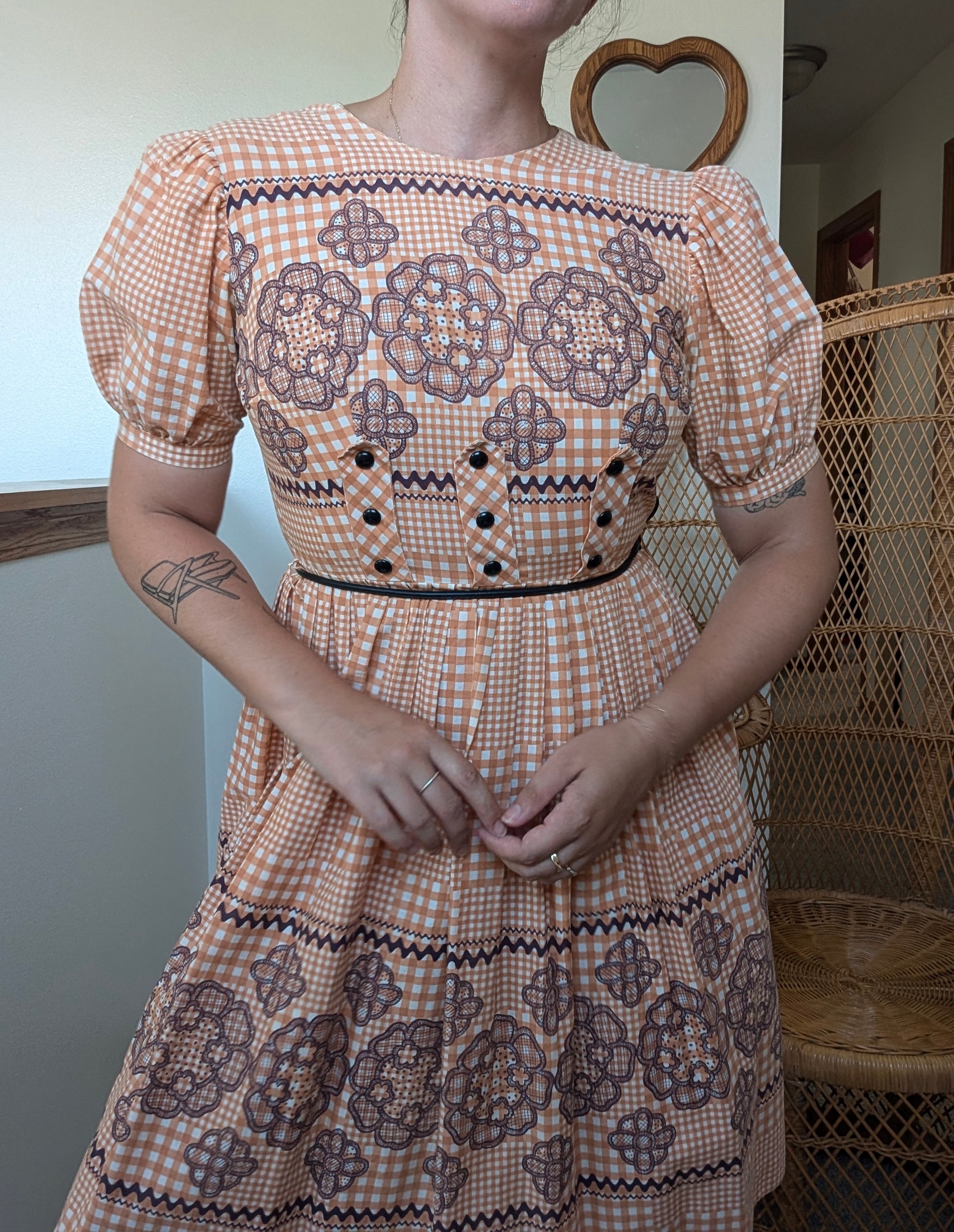 1950s orange gingham dress Dress Rad Bonnie's Vintage