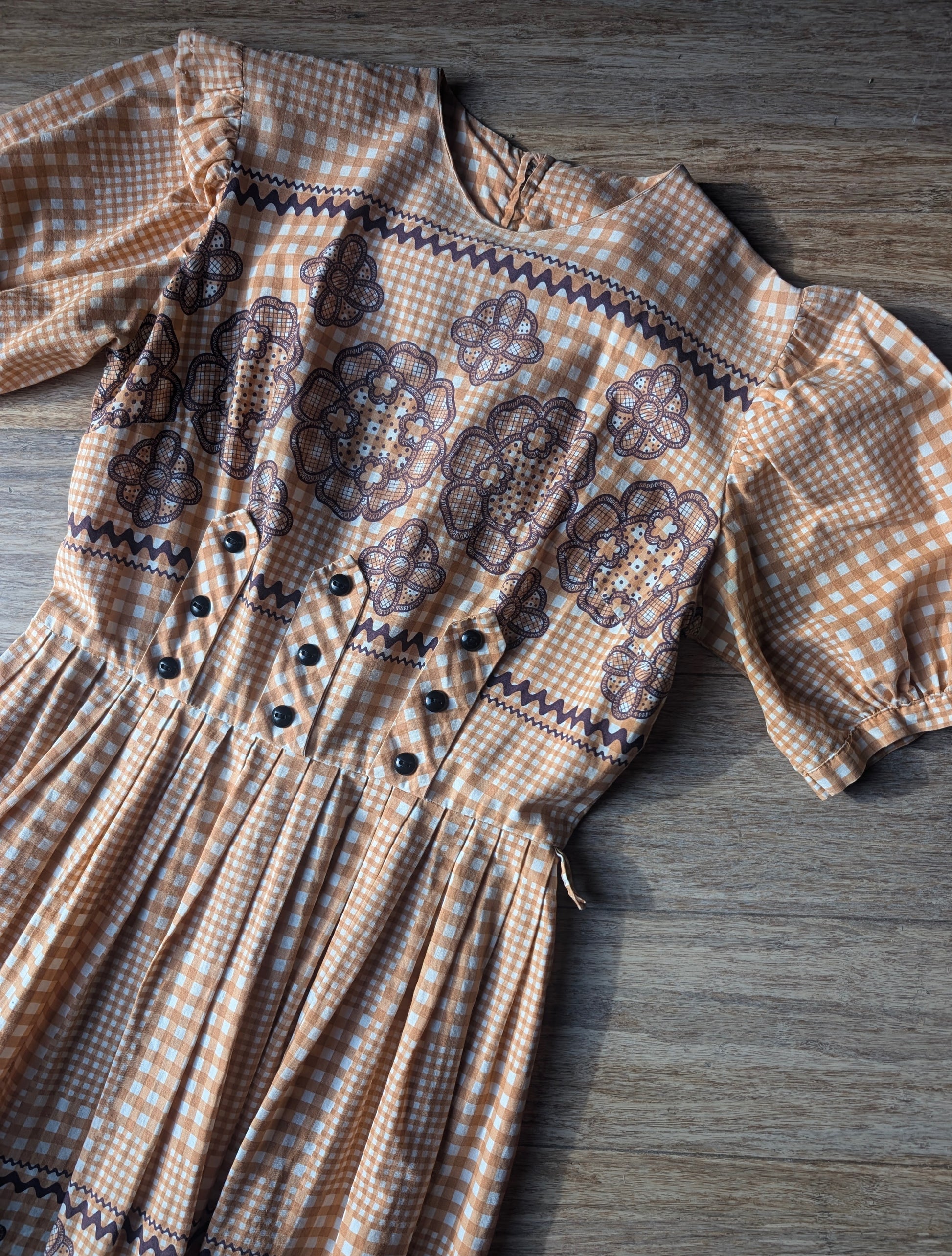 1950s orange gingham dress Dress Rad Bonnie's Vintage