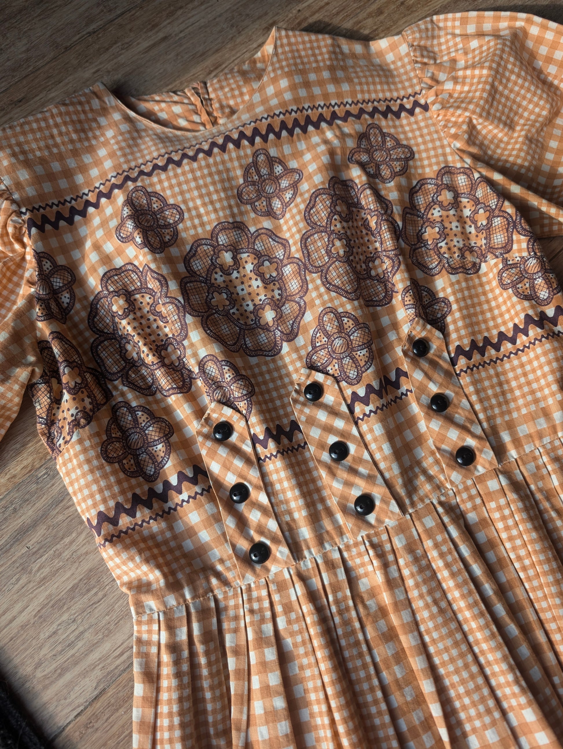 1950s orange gingham dress Dress Rad Bonnie's Vintage
