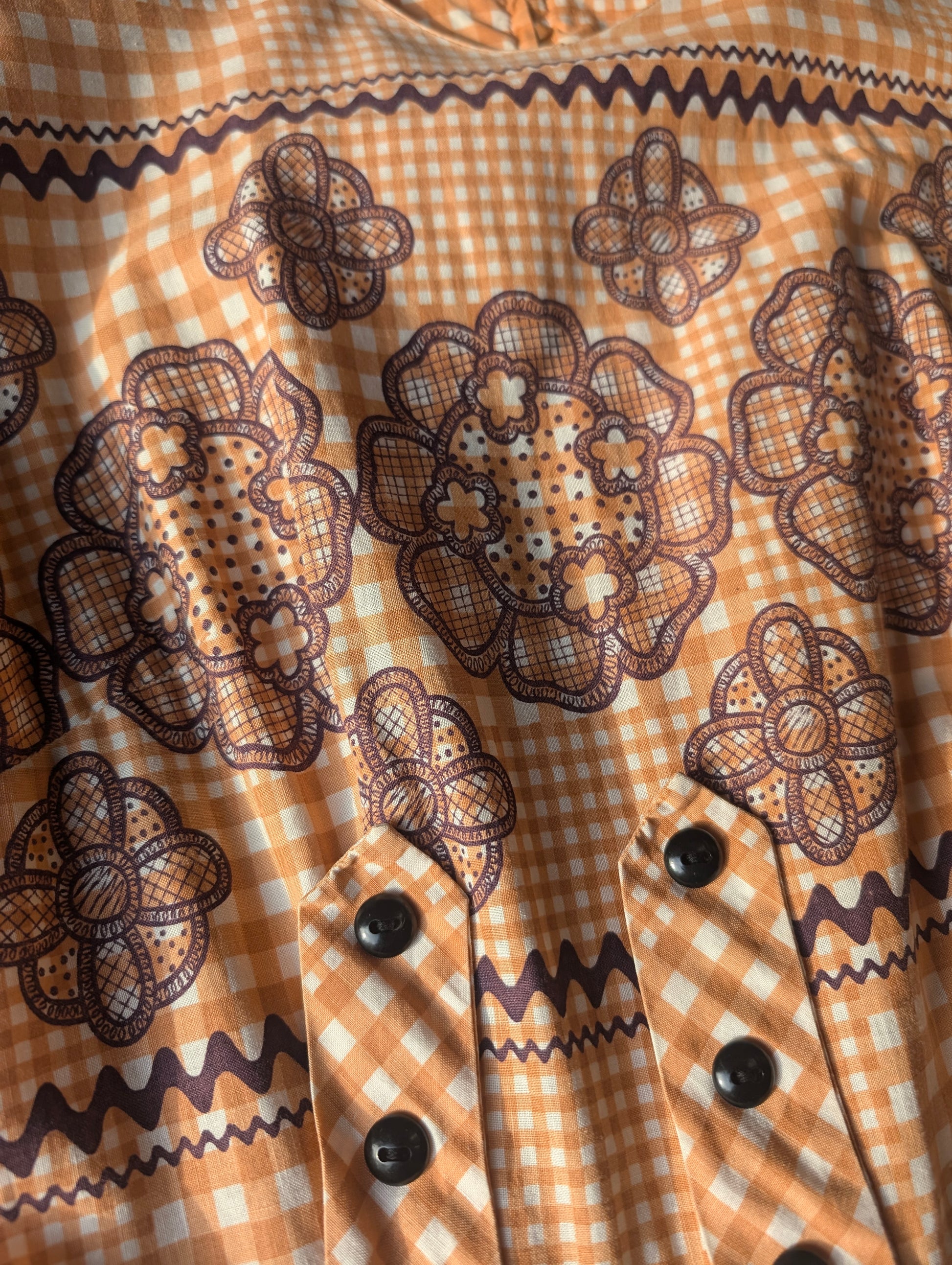 1950s orange gingham dress Dress Rad Bonnie's Vintage