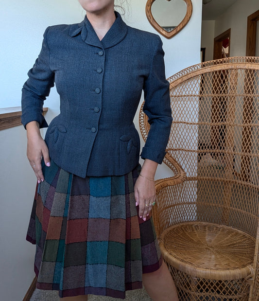 1940s hourglass blazer Jacket Rad Bonnie's Vintage