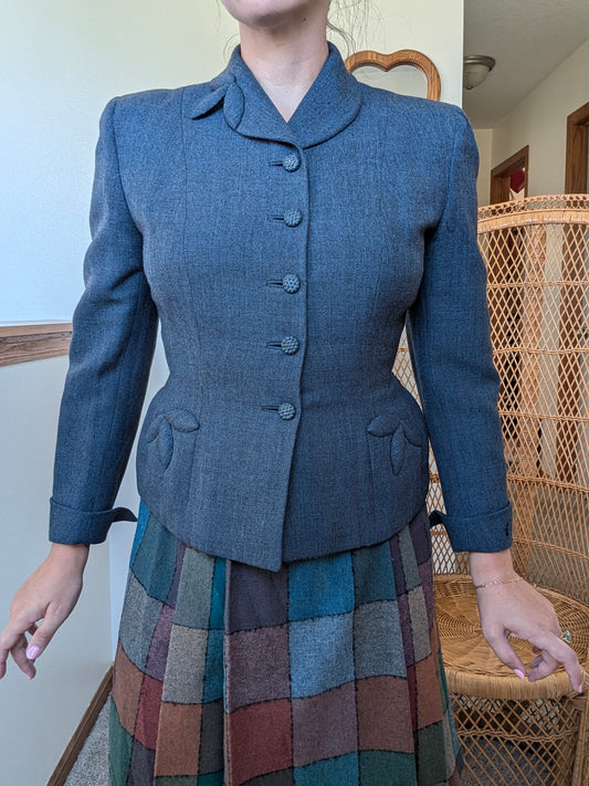 1940s hourglass blazer Jacket Rad Bonnie's Vintage