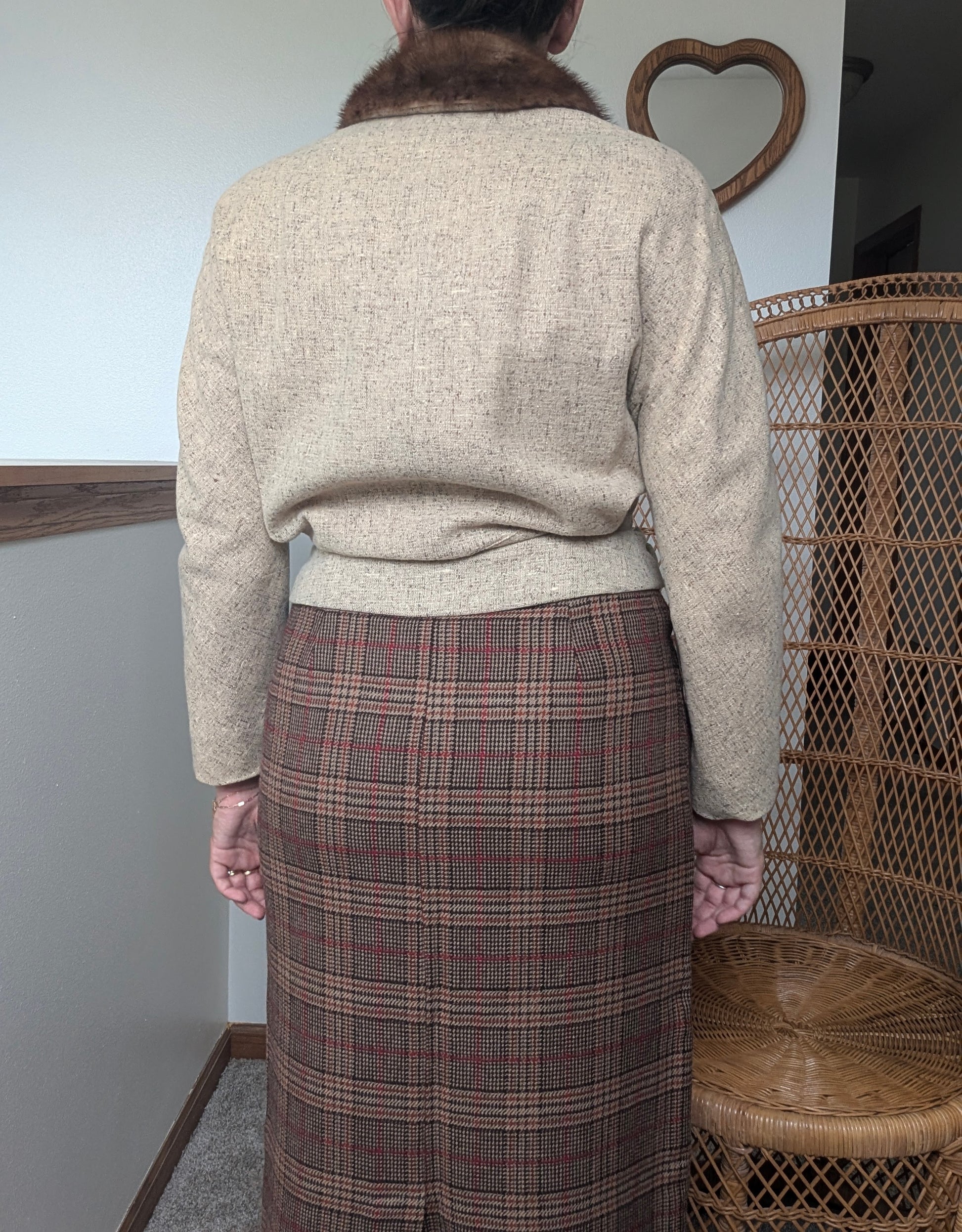 1950s wool blazer with fur collar Jacket Rad Bonnie's Vintage