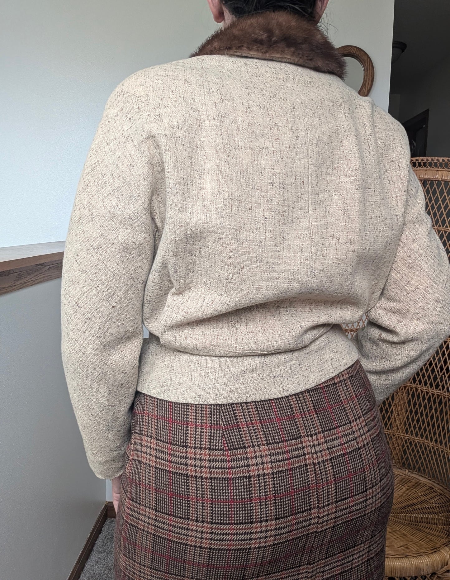 1950s wool blazer with fur collar Jacket Rad Bonnie's Vintage