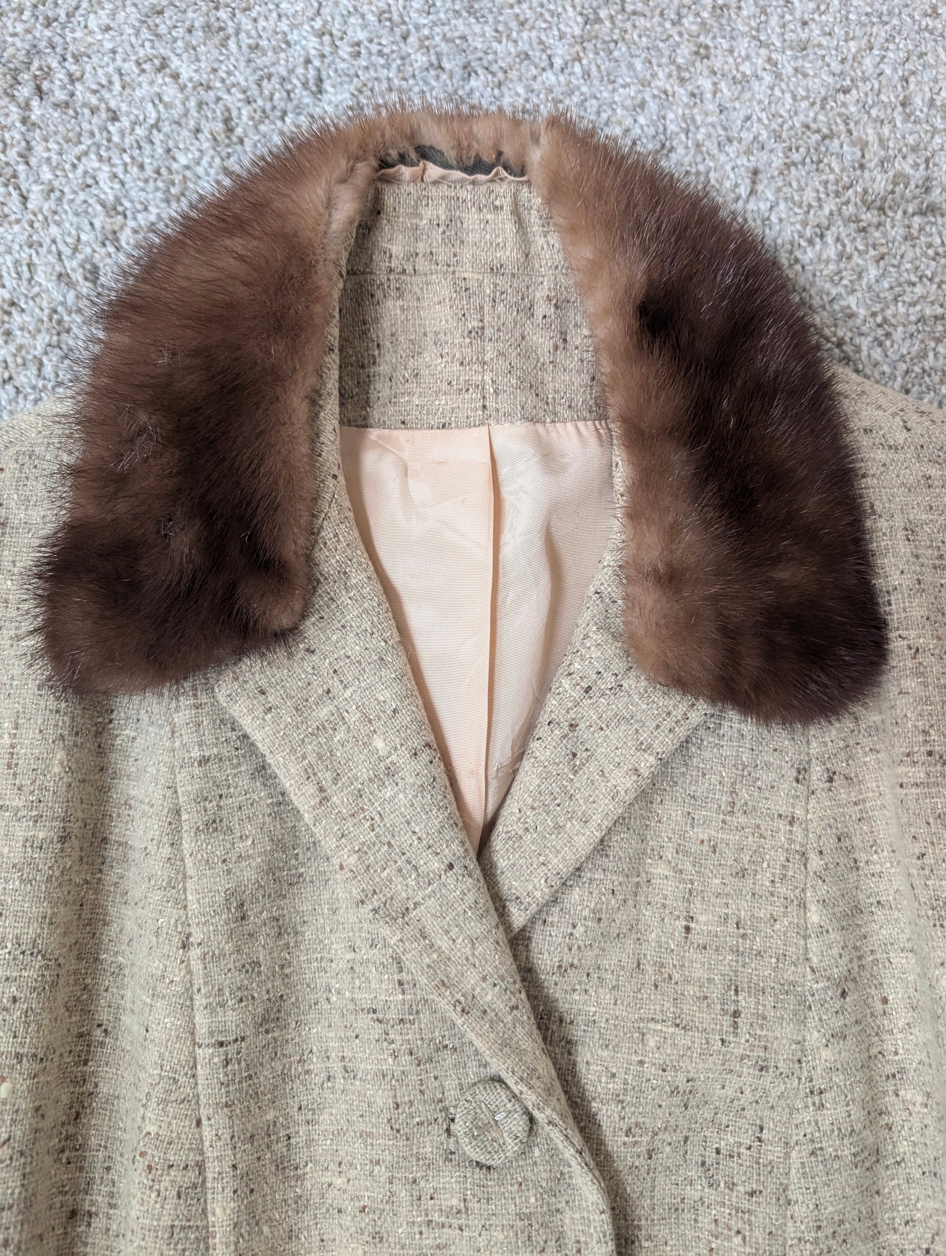 1950s wool blazer with fur collar Jacket Rad Bonnie's Vintage