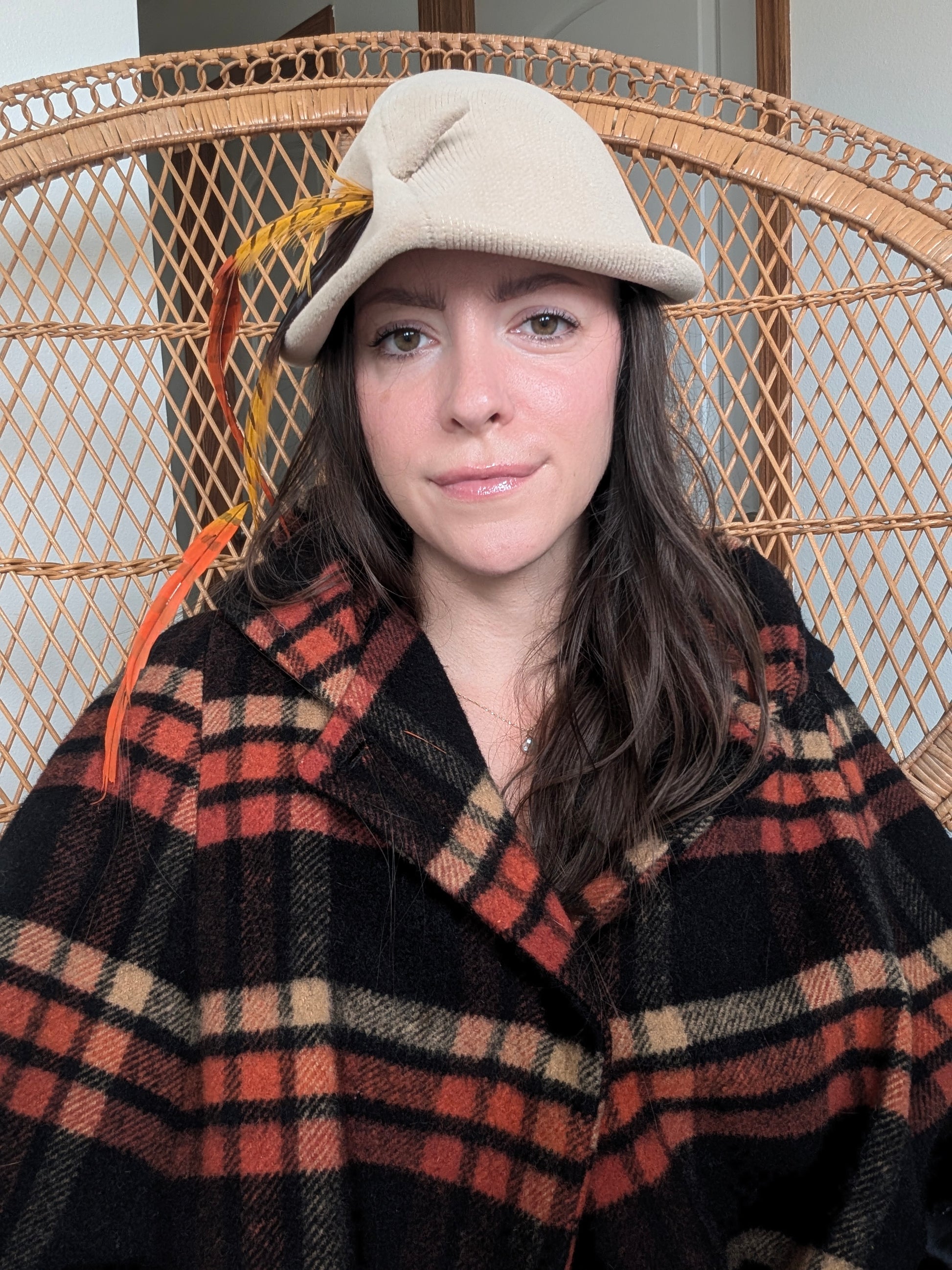 1940s teardrop feather hat hat Rad Bonnie's Vintage