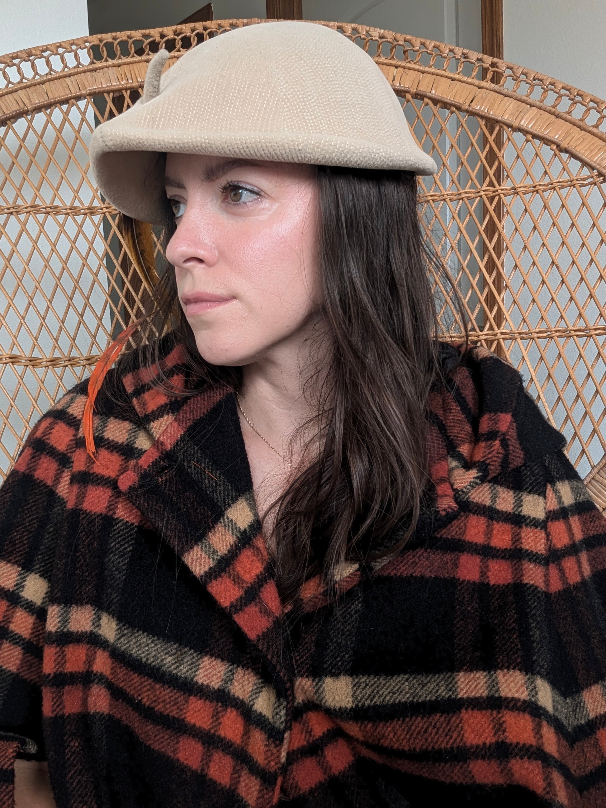 1940s teardrop feather hat hat Rad Bonnie's Vintage