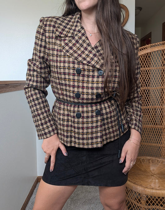 1980s plaid blazer Jacket Rad Bonnie's Vintage