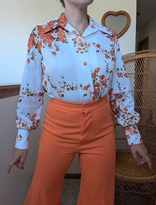 1970s floral disco shirt Shirt Rad Bonnie's Vintage