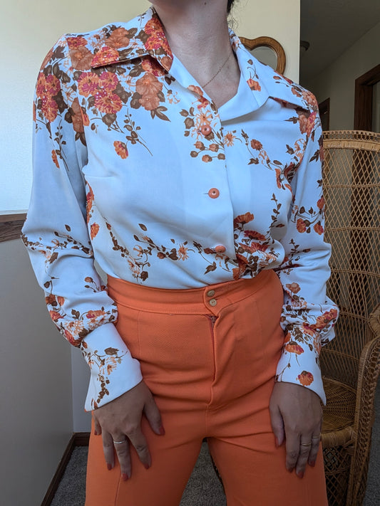 1970s floral disco shirt Shirt Rad Bonnie's Vintage