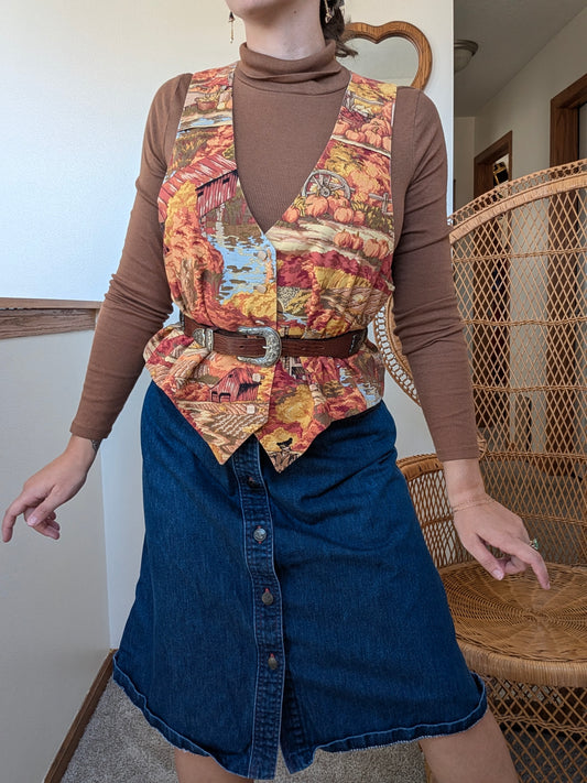 1990s festive fall vest Vest Rad Bonnie's Vintage