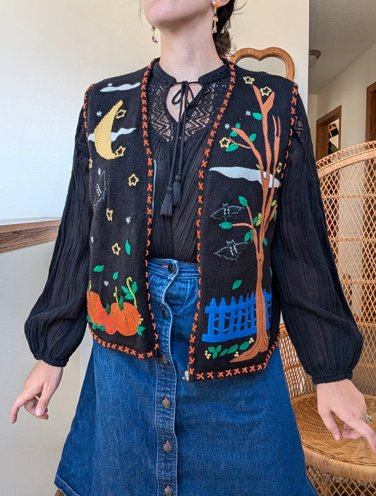 1990s festive fall vest Vest Rad Bonnie's Vintage