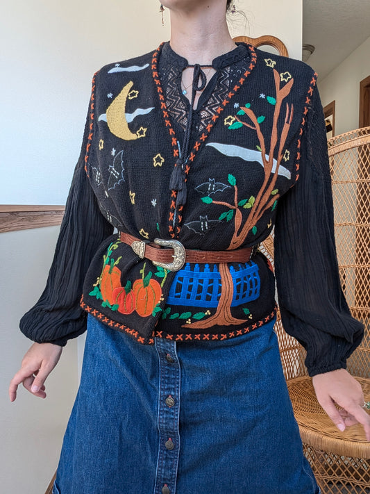 1990s festive fall vest Vest Rad Bonnie's Vintage