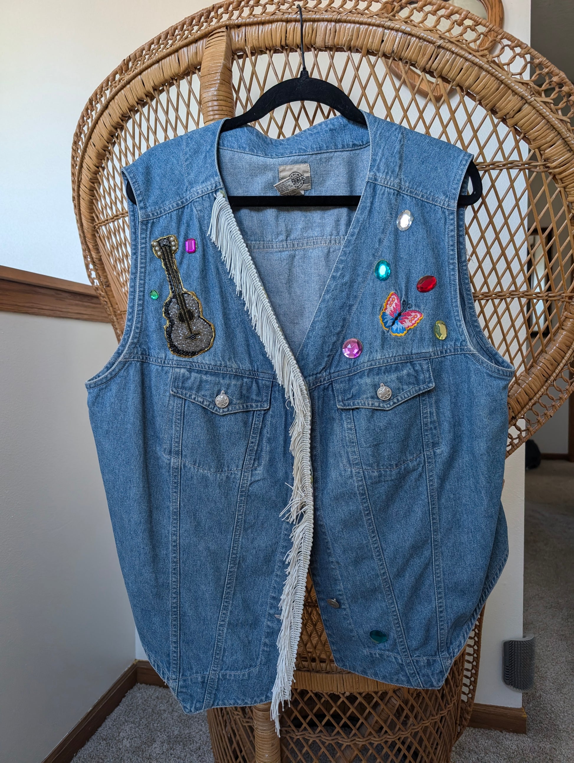 1990s Dolly Parton denim vest Vest Rad Bonnie's Vintage