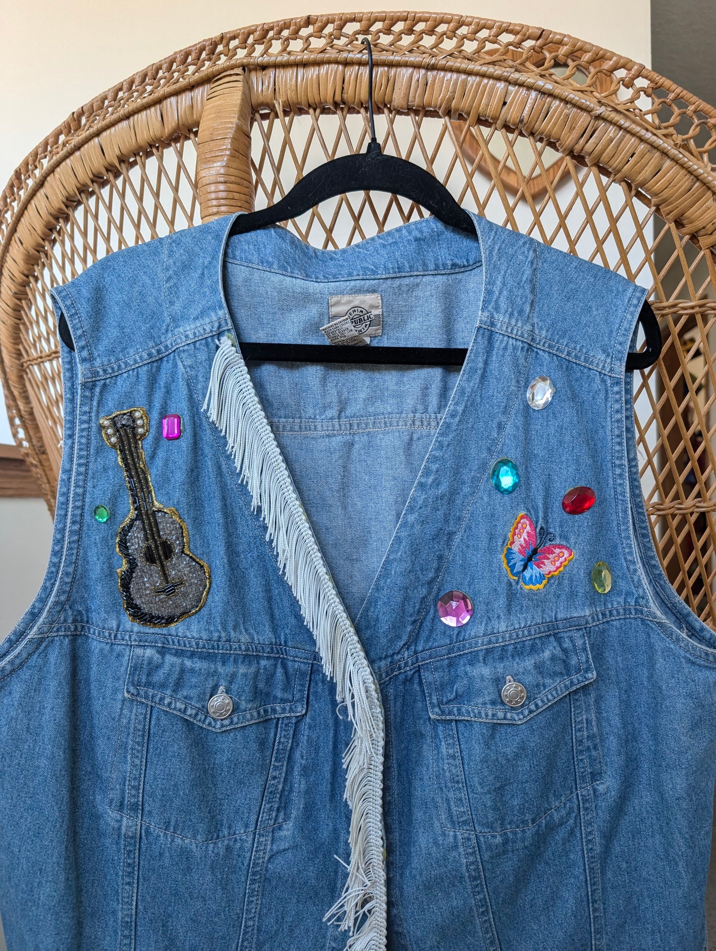 1990s Dolly Parton denim vest Vest Rad Bonnie's Vintage