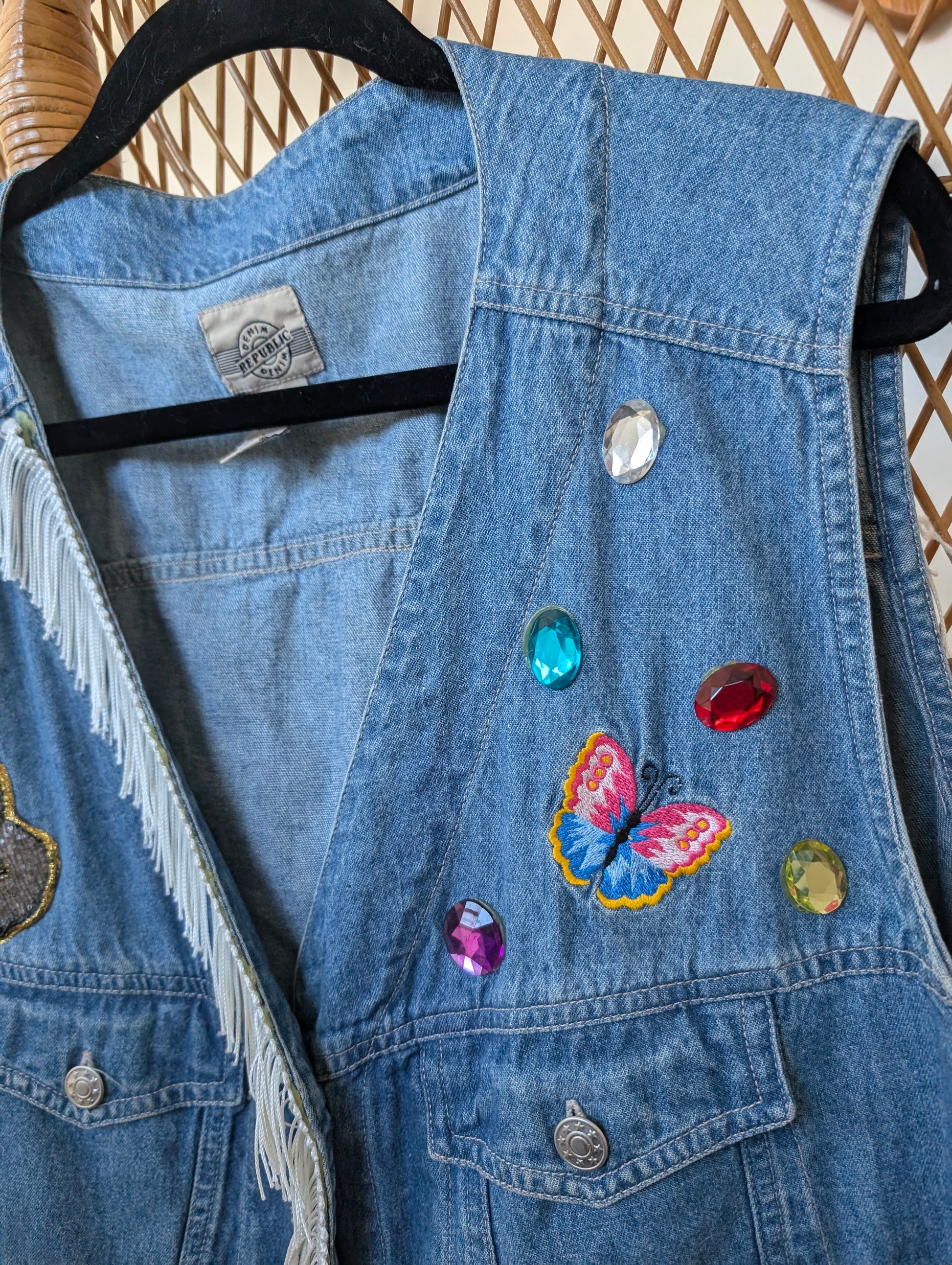1990s Dolly Parton denim vest Vest Rad Bonnie's Vintage