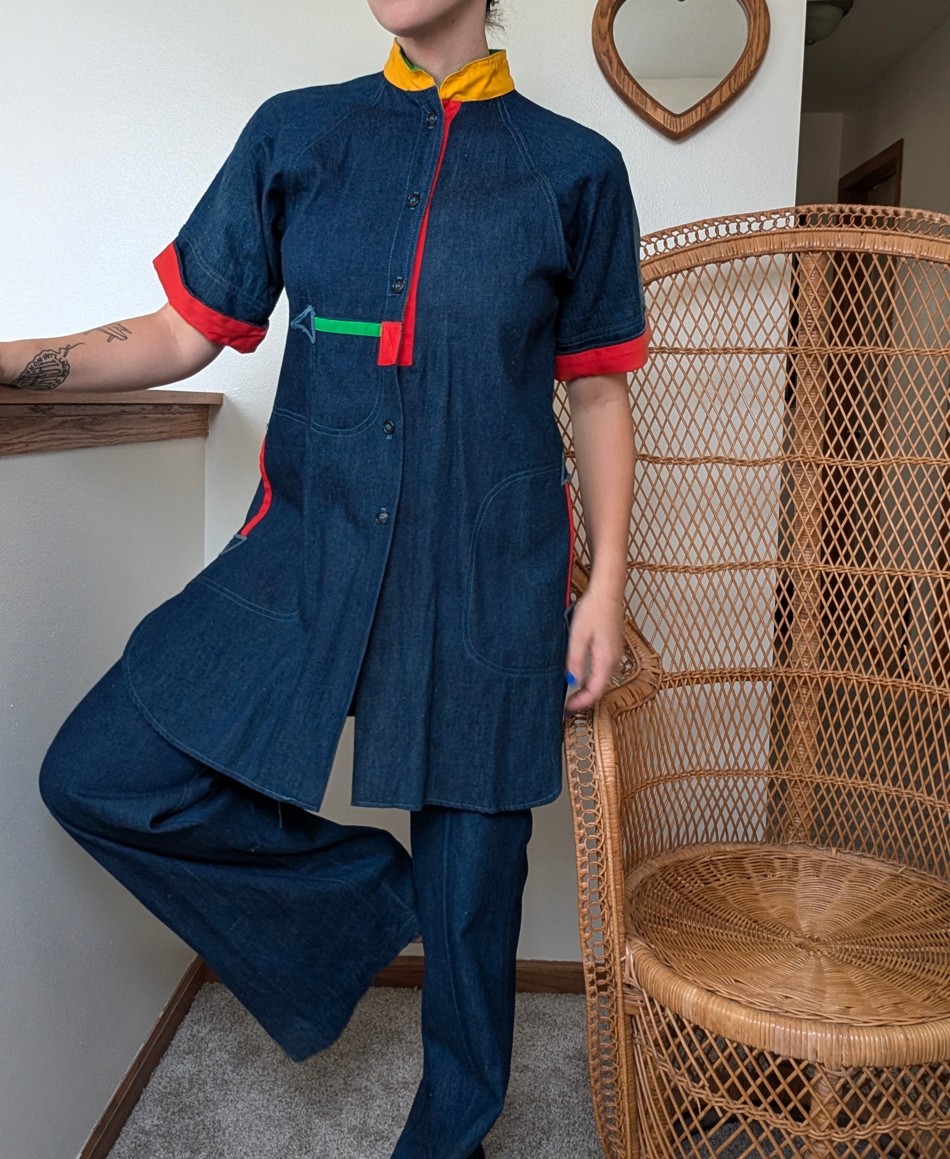 1970s colorful denim set Set Rad Bonnie's Vintage