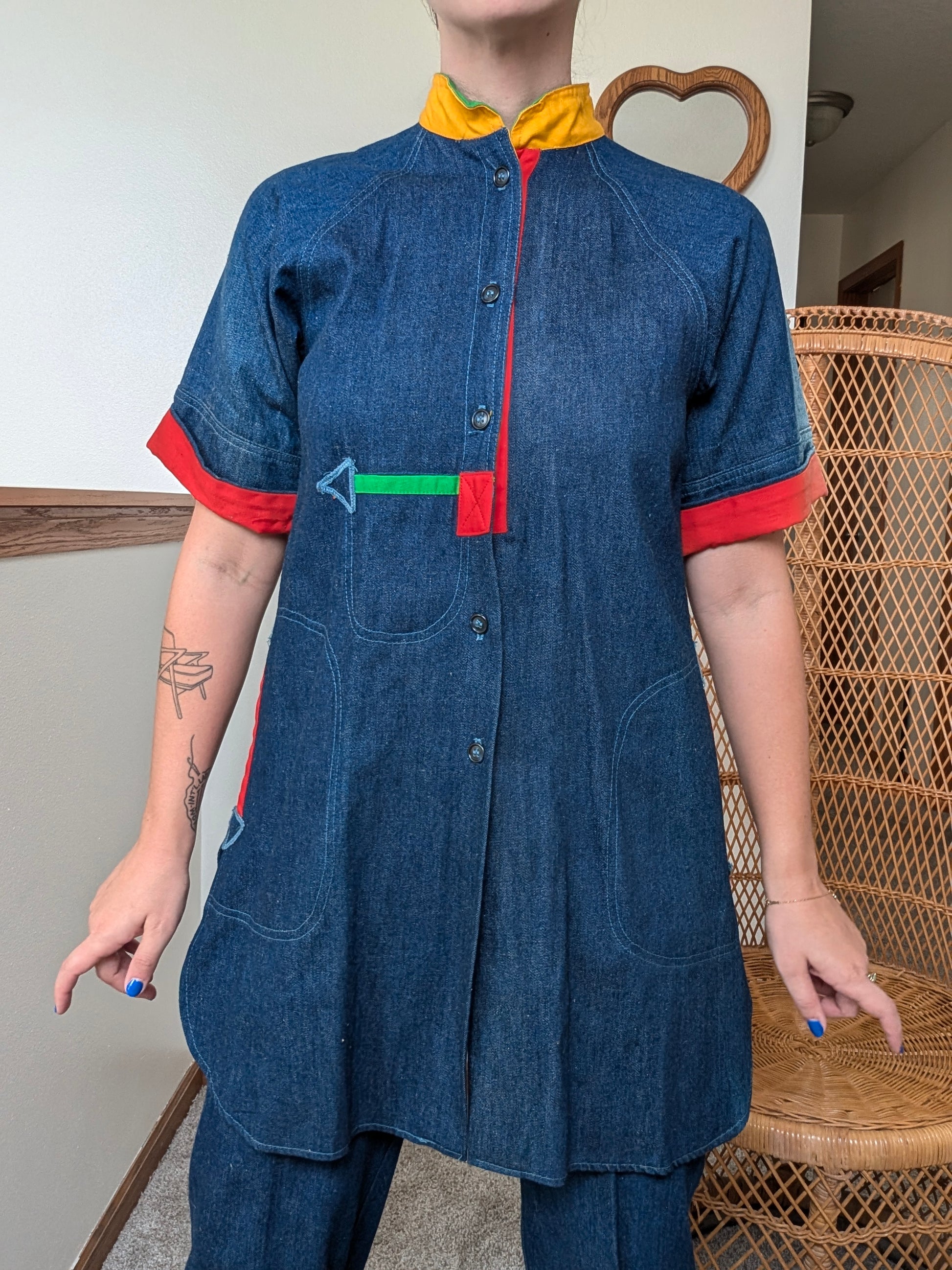1970s colorful denim set Set Rad Bonnie's Vintage
