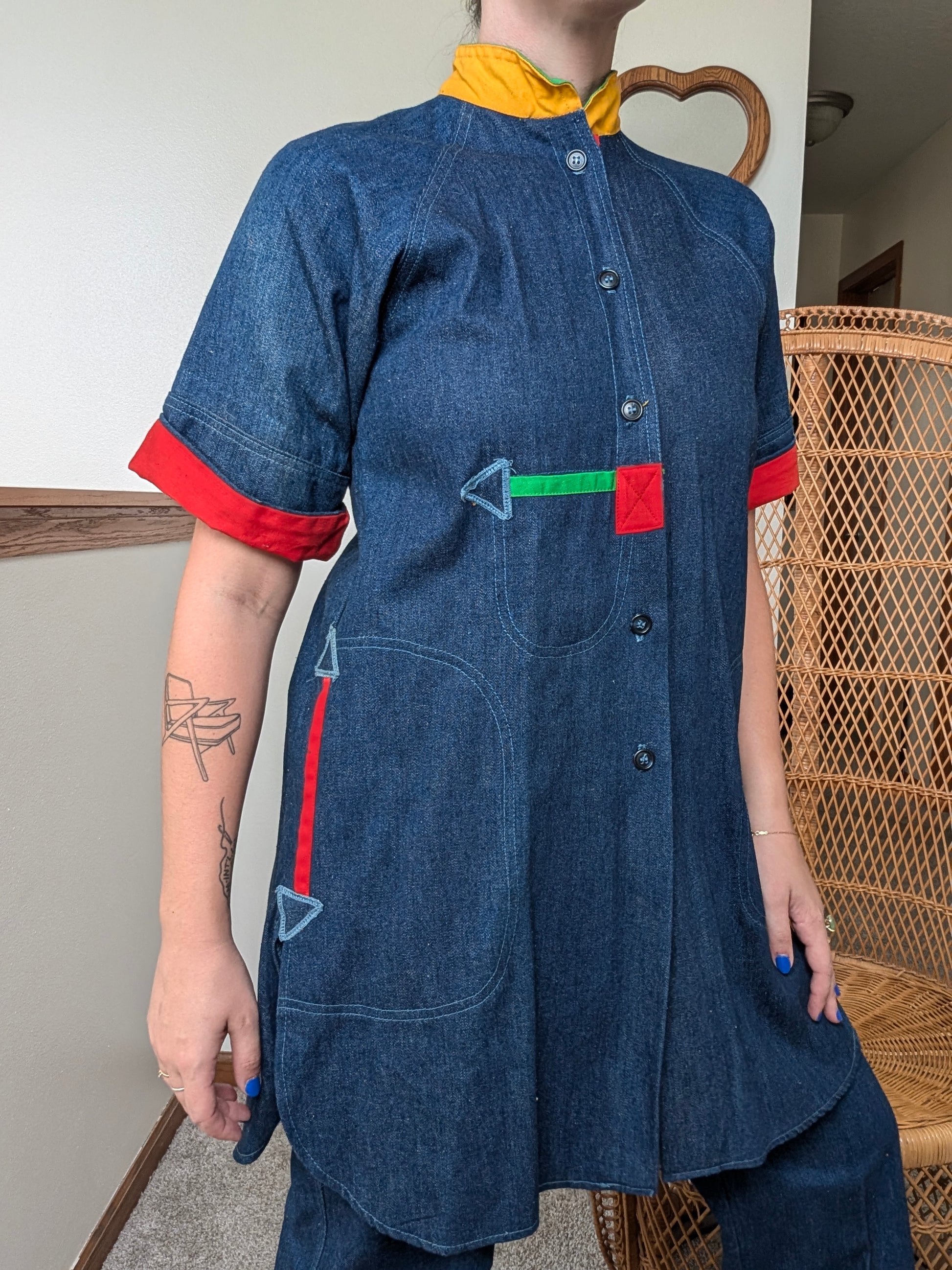 1970s colorful denim set Set Rad Bonnie's Vintage