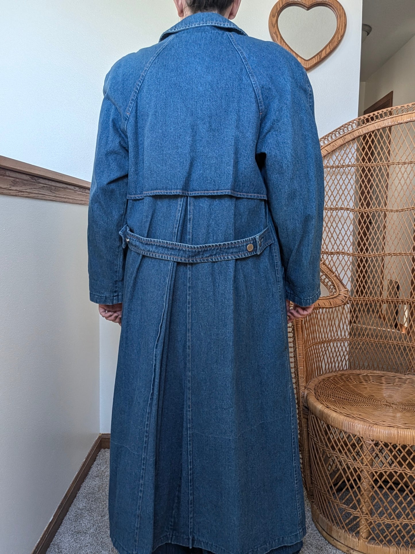 1990s denim duster jacket