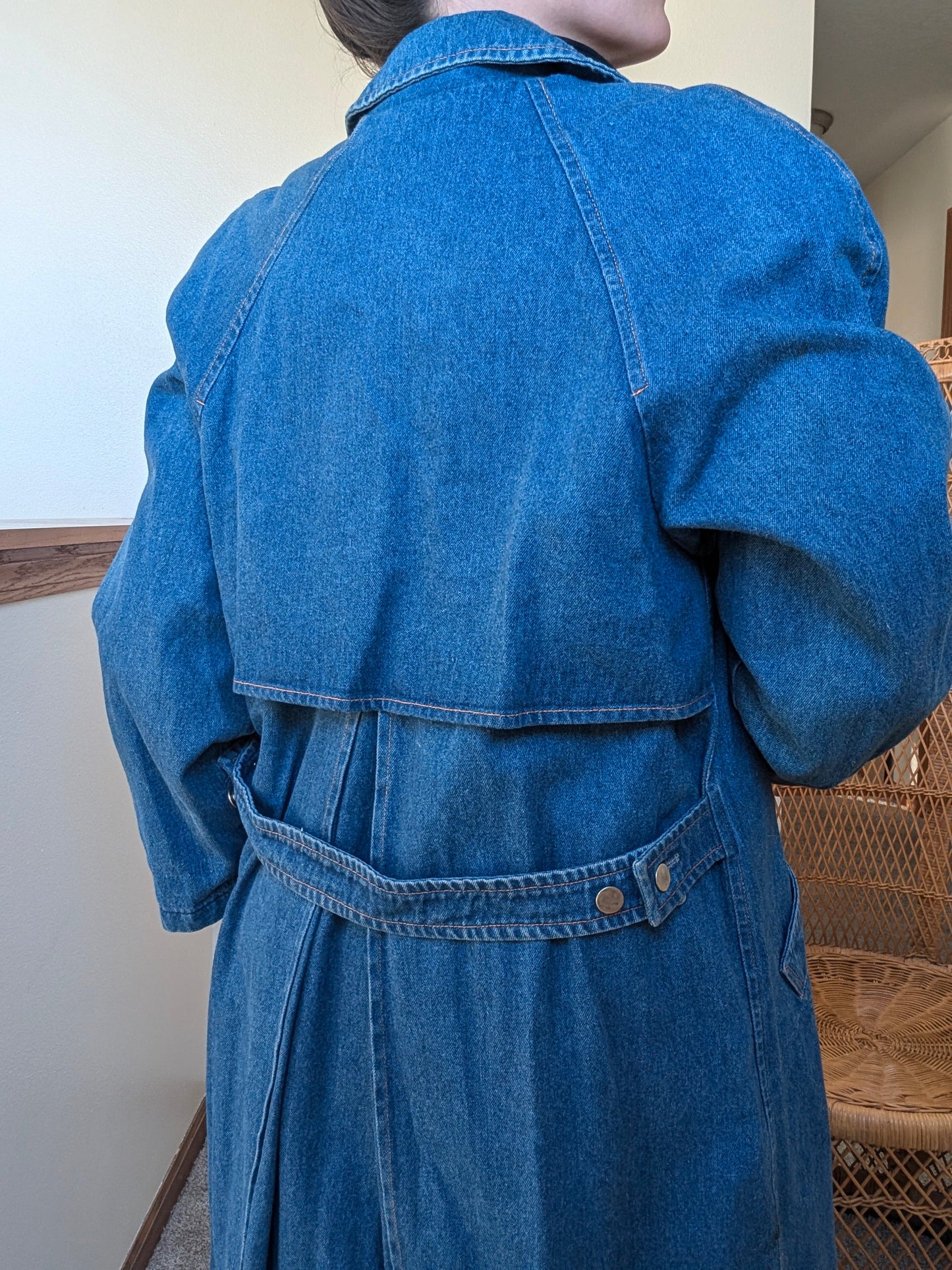 1990s denim duster jacket