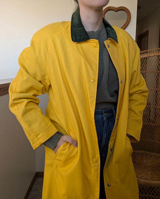 1980s yellow duster jacket Jacket Rad Bonnie's Vintage