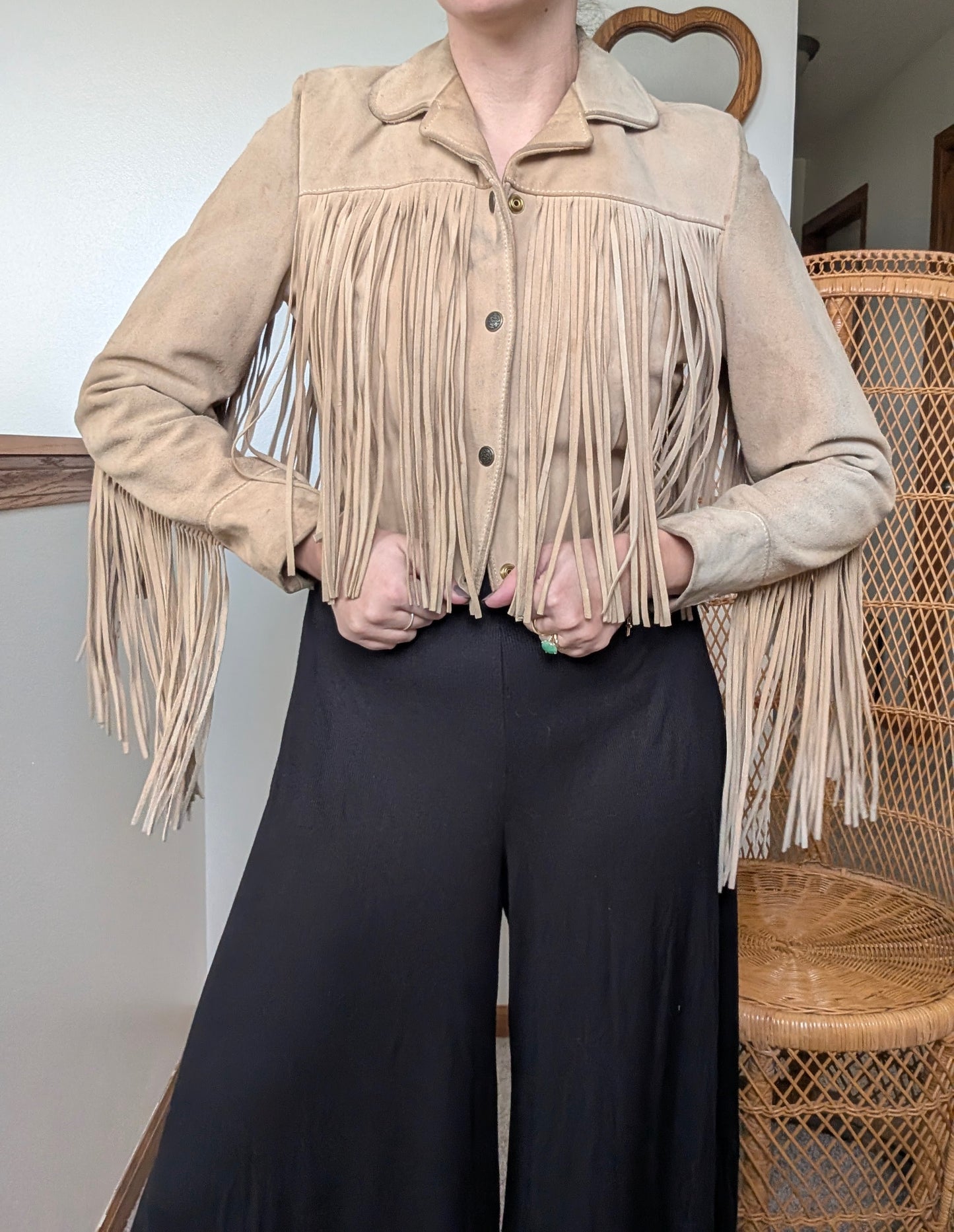 1970s fringe leather jacket Jacket Rad Bonnie's Vintage