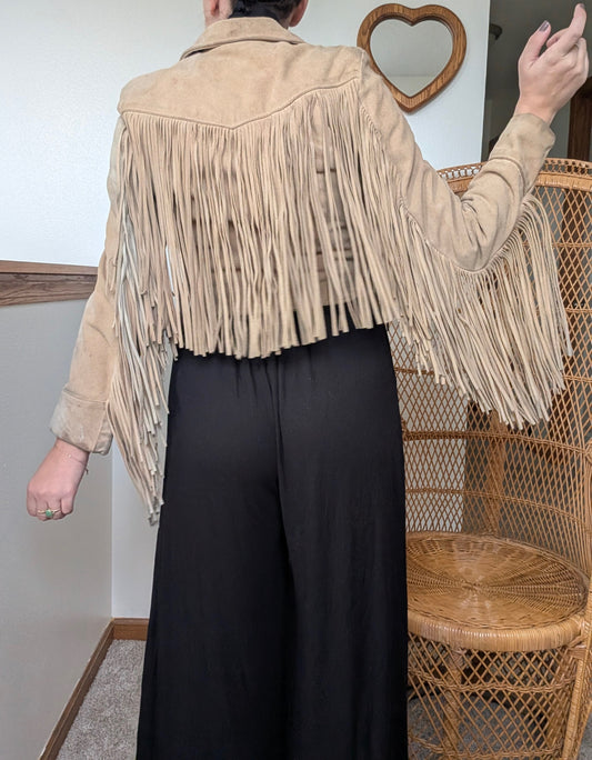 1970s fringe leather jacket Jacket Rad Bonnie's Vintage