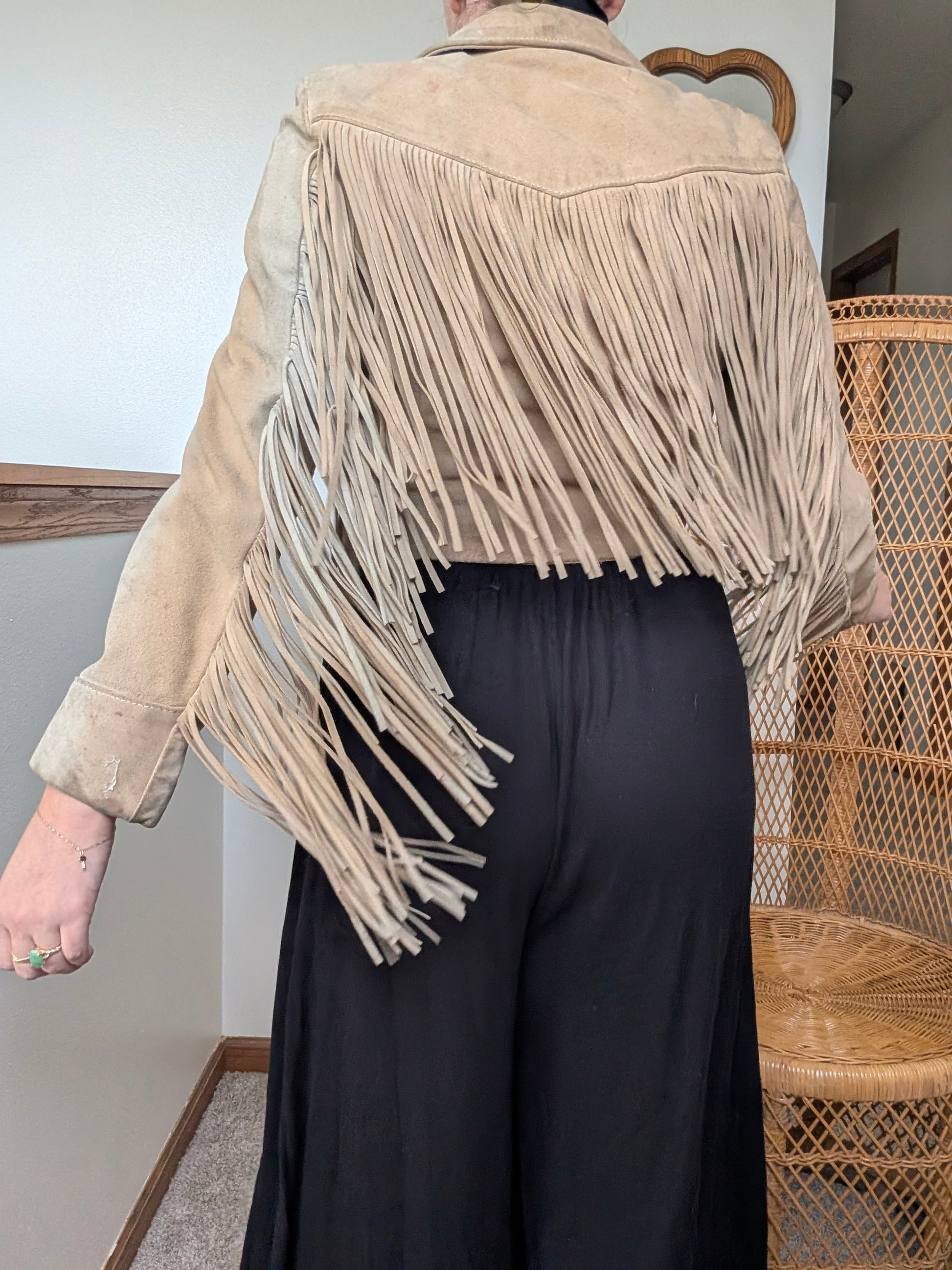 1970s fringe leather jacket Jacket Rad Bonnie's Vintage