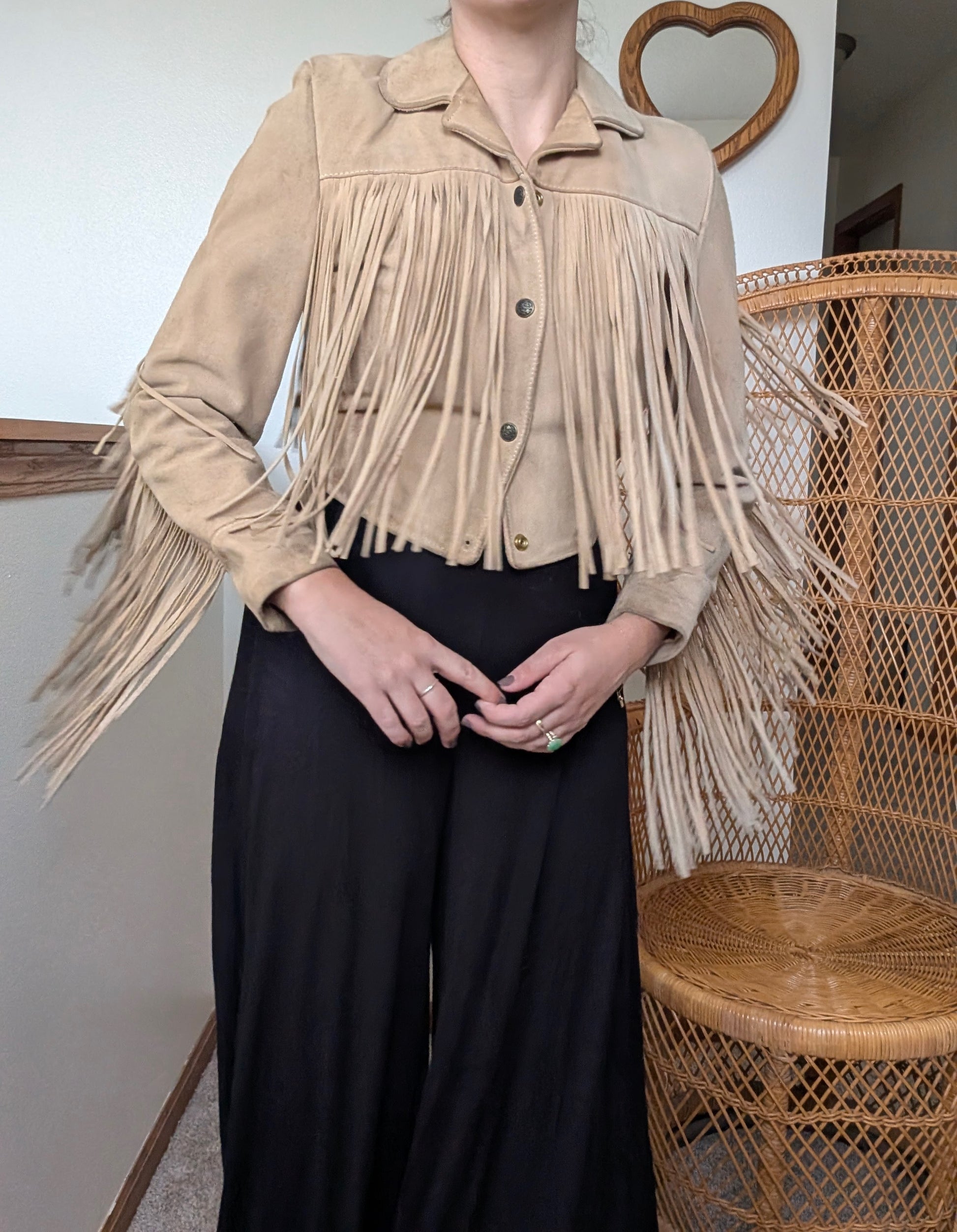 1970s fringe leather jacket Jacket Rad Bonnie's Vintage