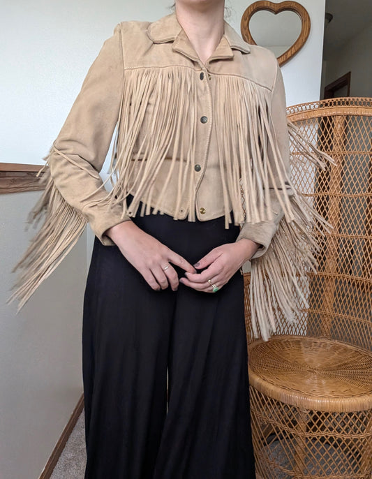 1970s fringe leather jacket Jacket Rad Bonnie's Vintage
