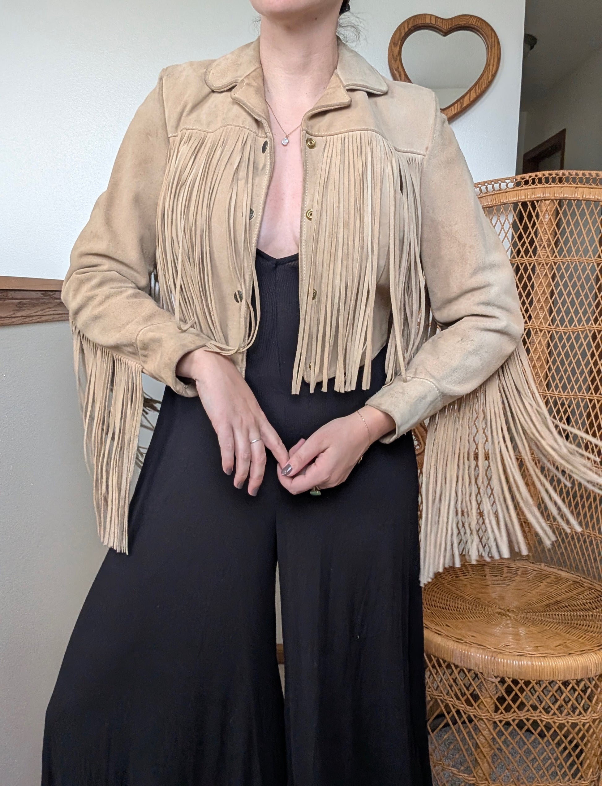 1970s fringe leather jacket Jacket Rad Bonnie's Vintage