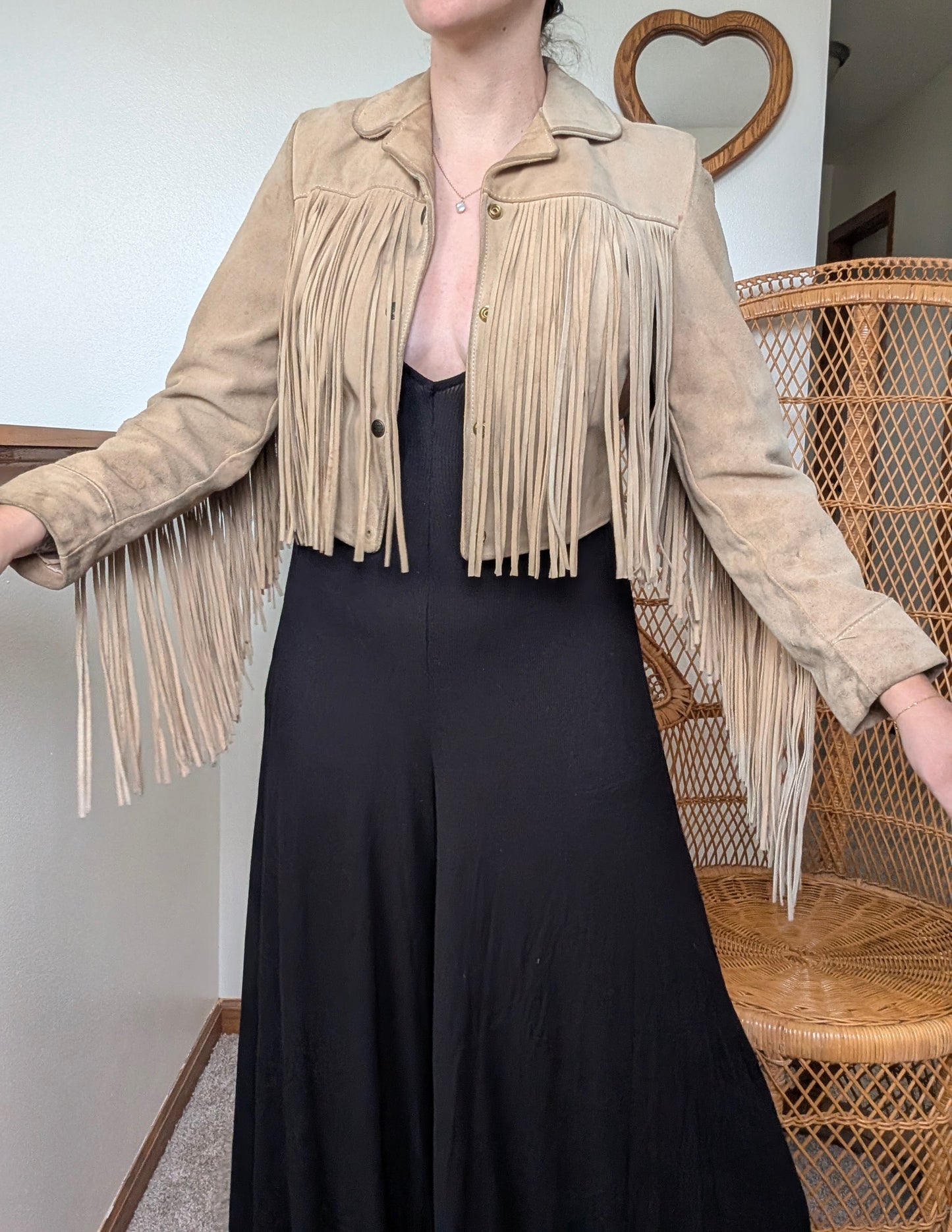 1970s fringe leather jacket Jacket Rad Bonnie's Vintage