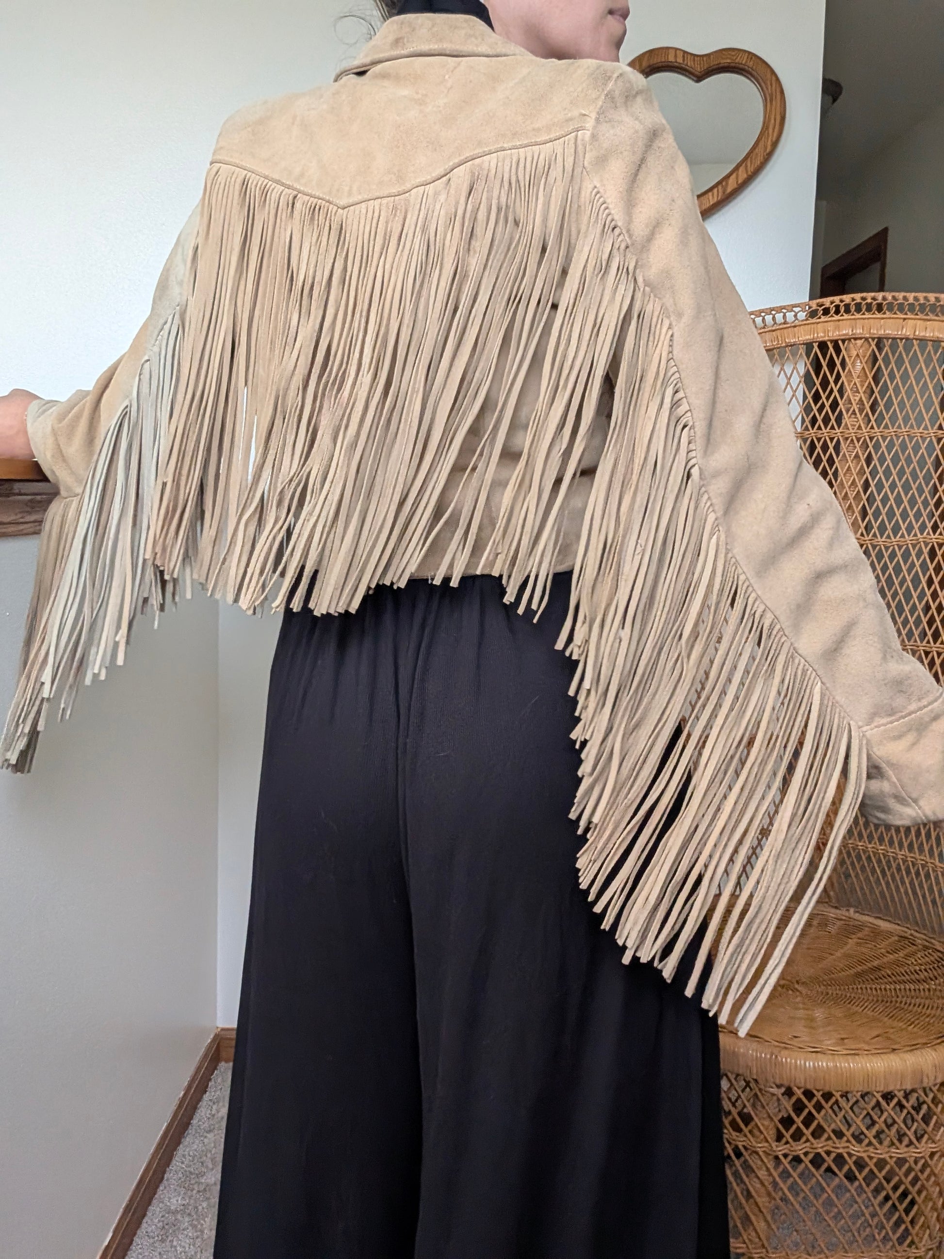 1970s fringe leather jacket Jacket Rad Bonnie's Vintage