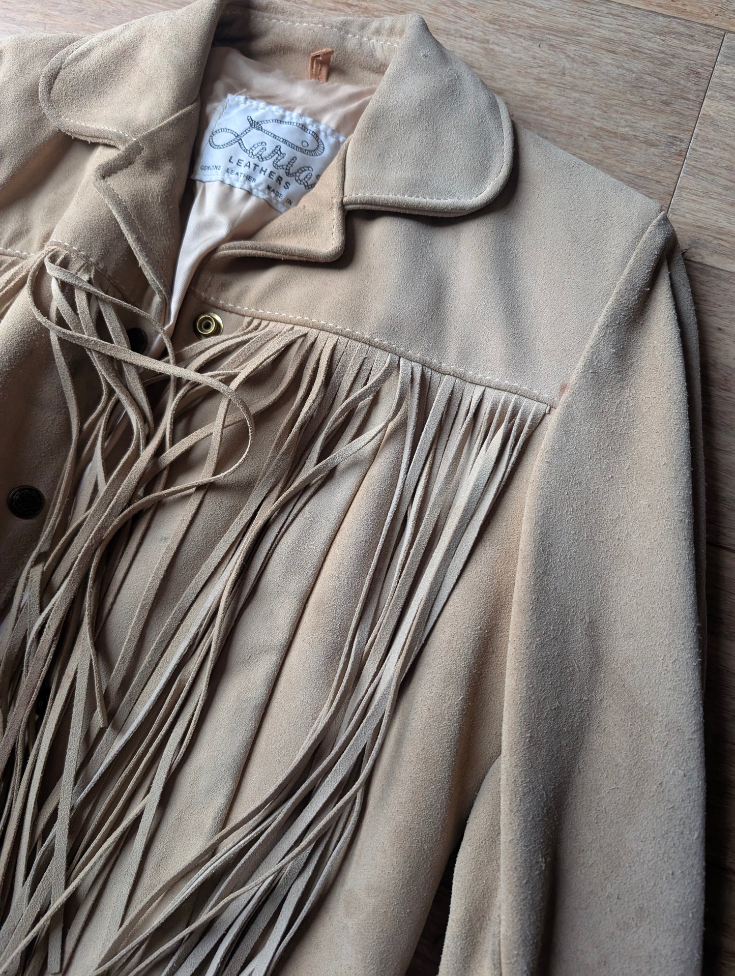 1970s fringe leather jacket Jacket Rad Bonnie's Vintage