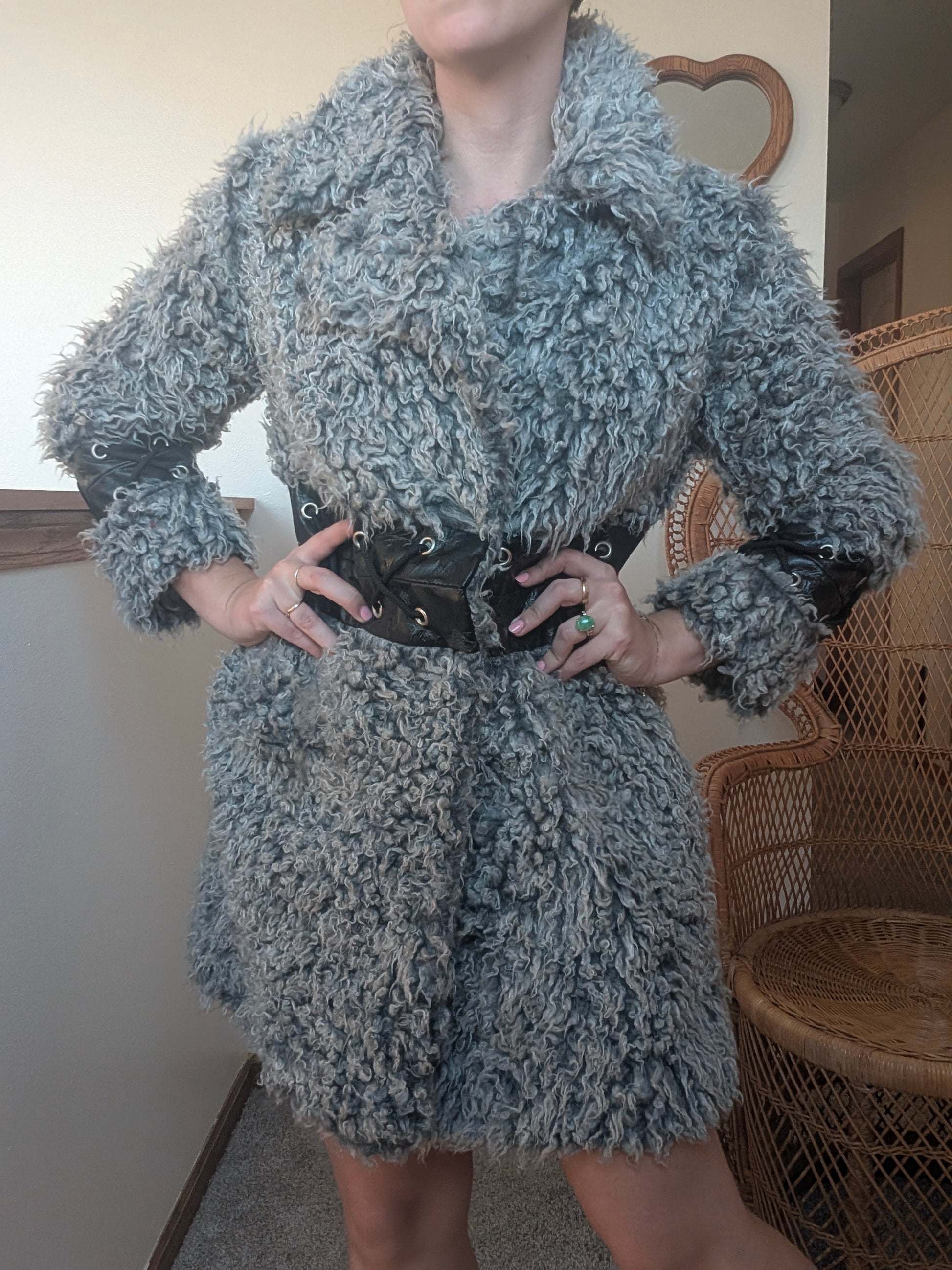 1980s curly lamb coat Coat Rad Bonnie's Vintage