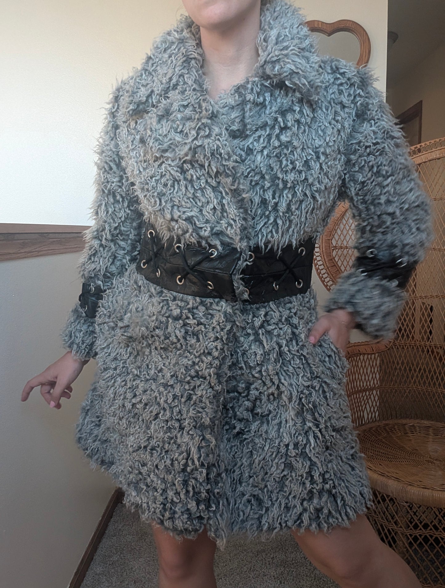 1980s curly lamb coat Coat Rad Bonnie's Vintage