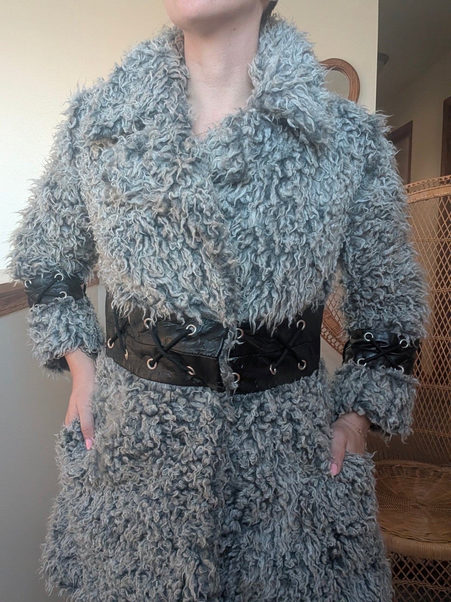 1980s curly lamb coat Coat Rad Bonnie's Vintage