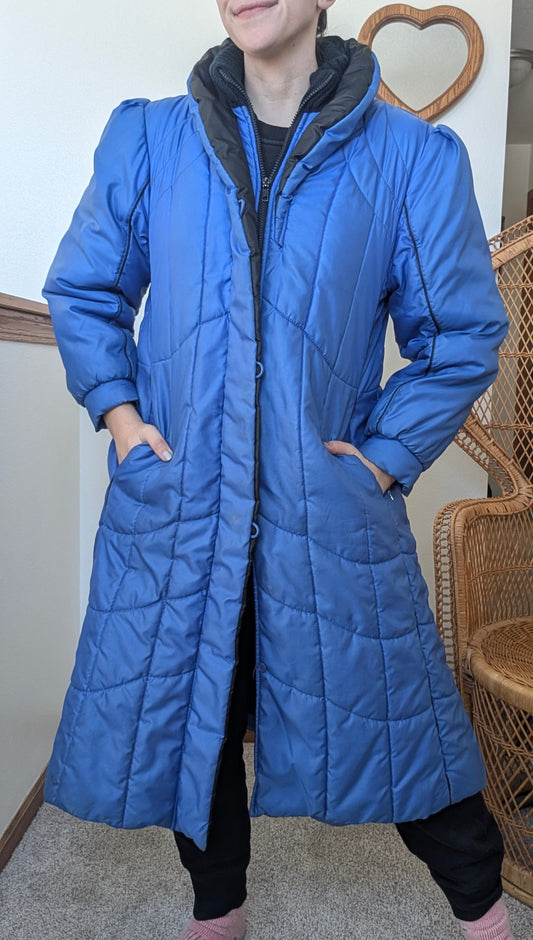 1980s blue puffer Coat Rad Bonnie's Vintage