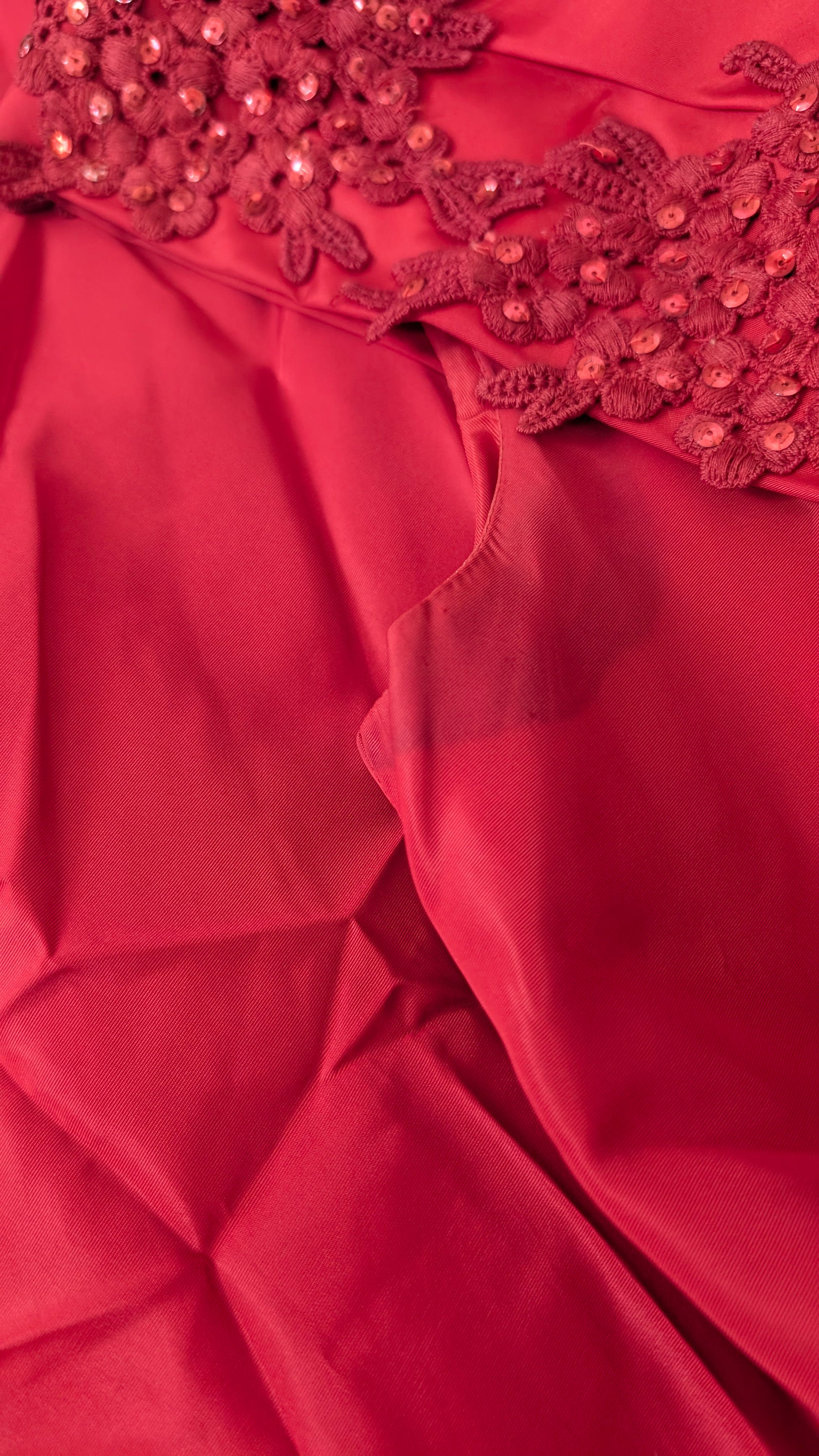 1980s red gown Dress Rad Bonnie's Vintage